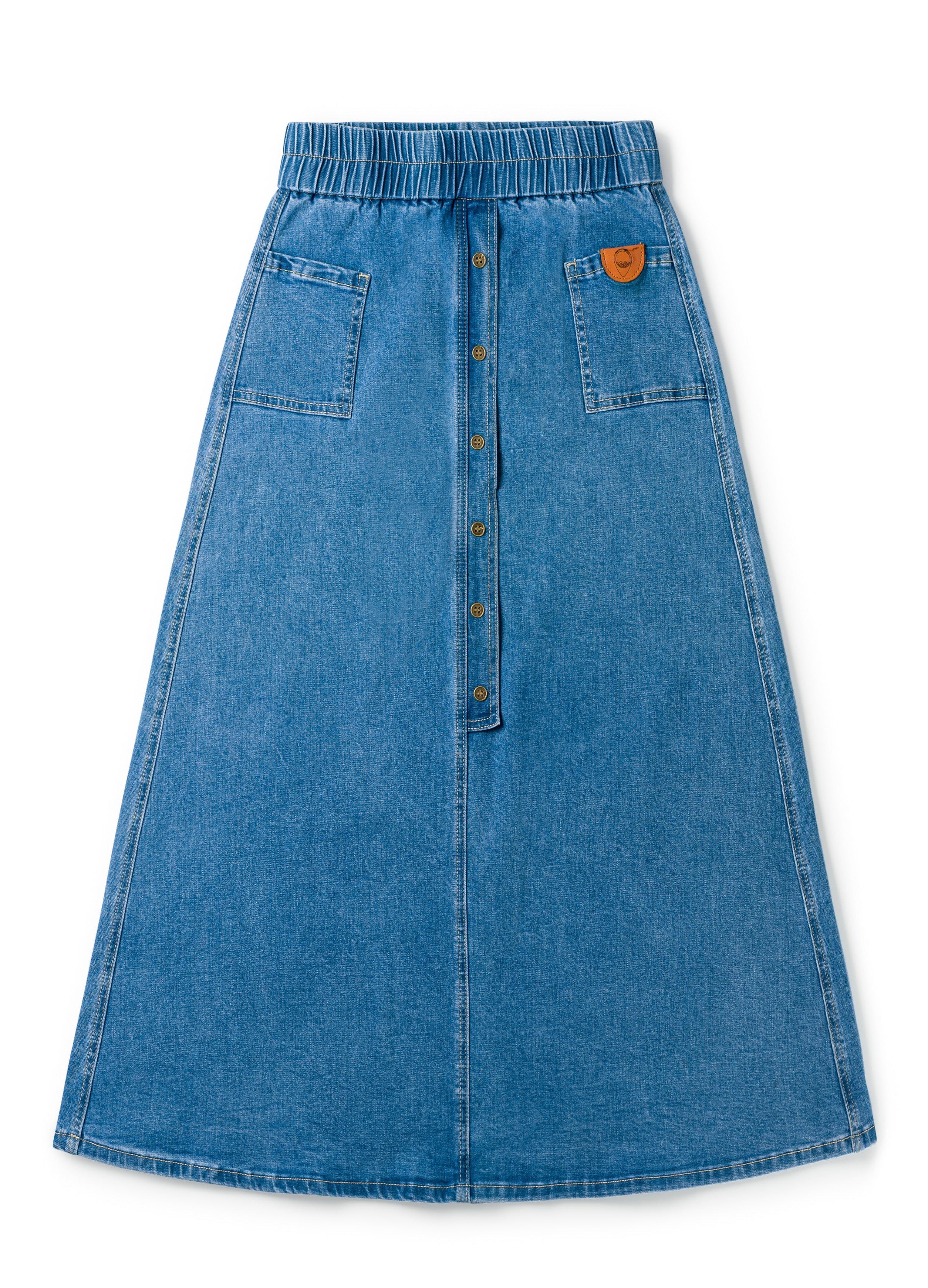 Birnham On The Sea Denim Midi Skirt - Denim - Image 2