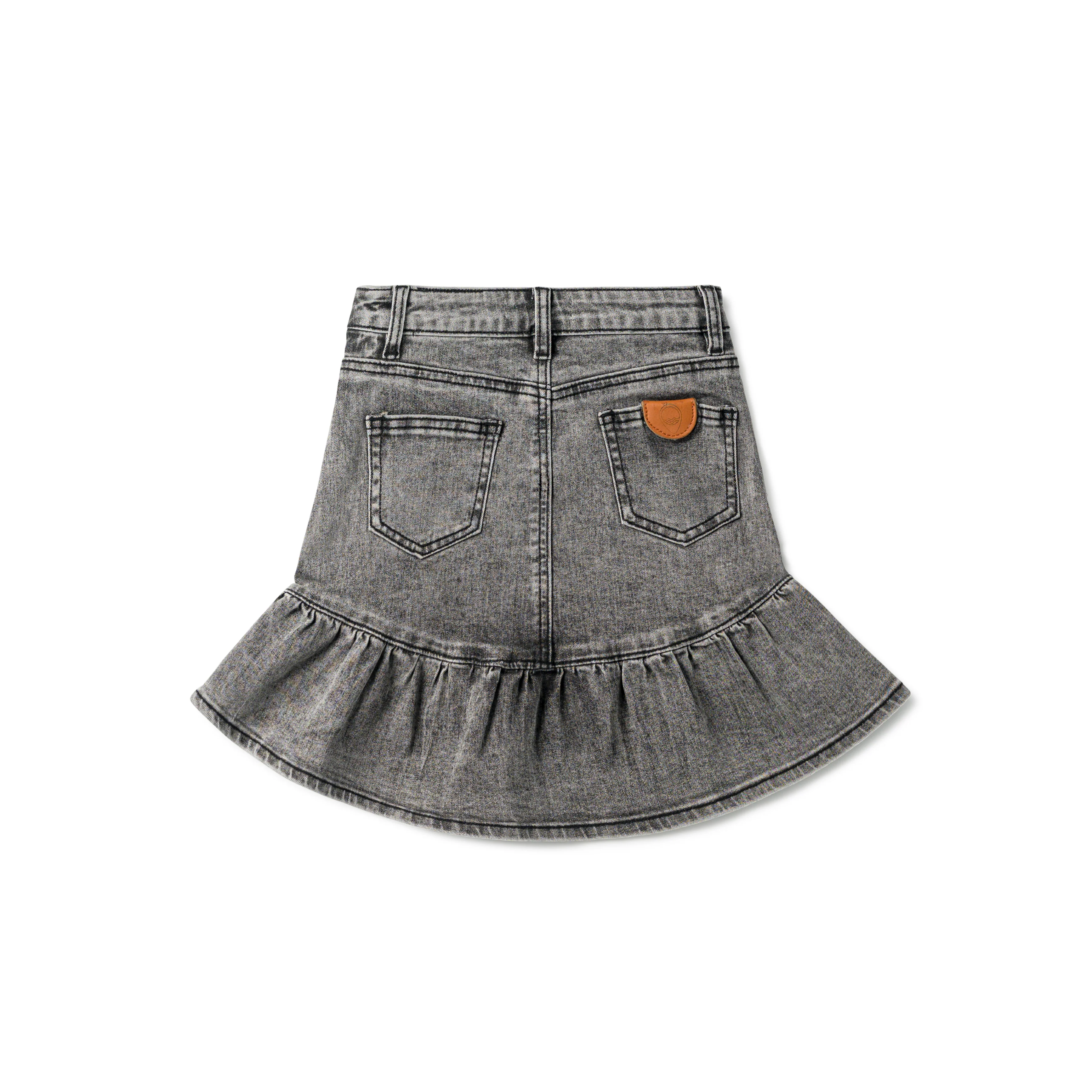 Birnham On The Sea Ruffle Skirt - Black Wash - Image 2