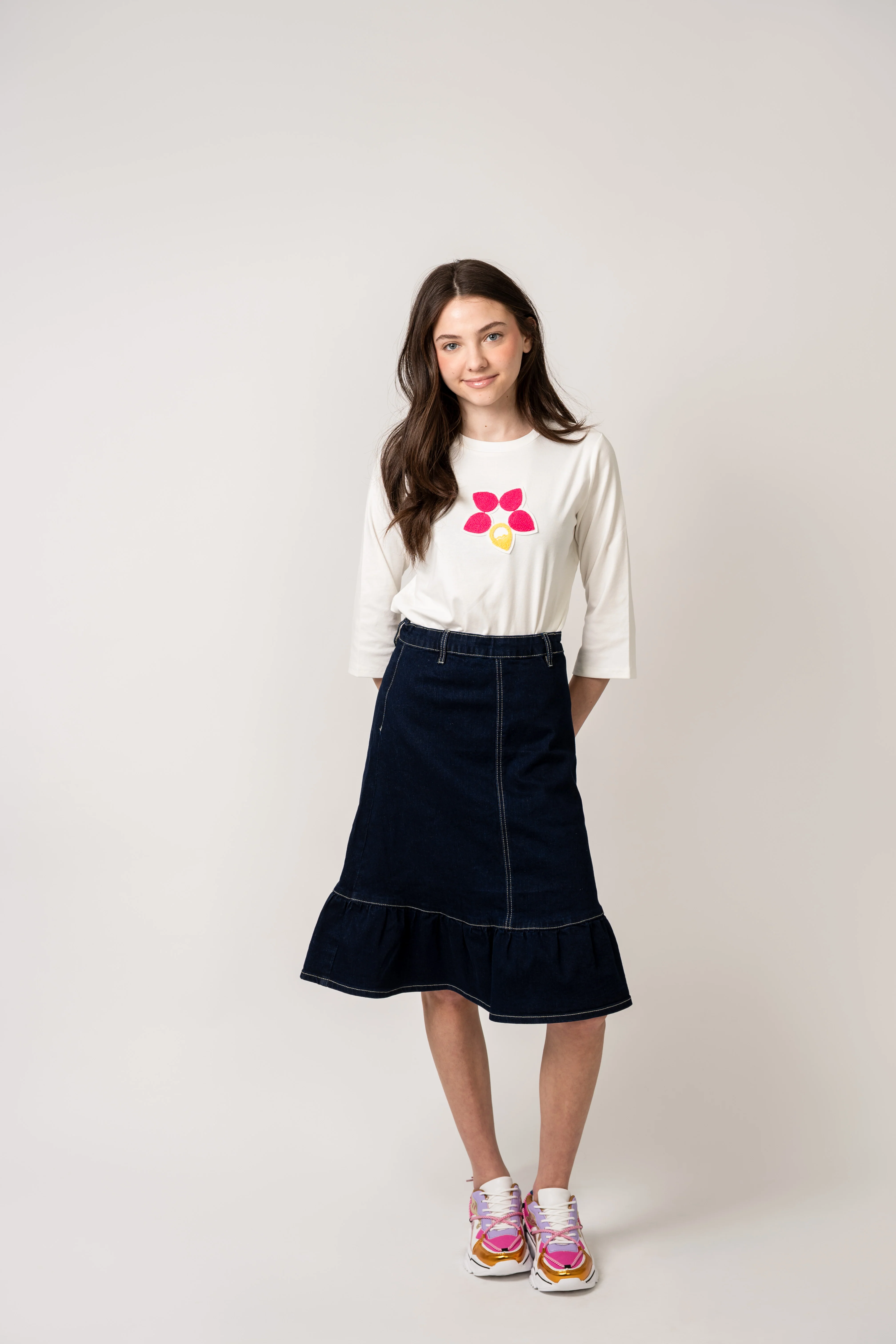 Birnham On The Sea Ruffle Skirt - Indigo - Image 5