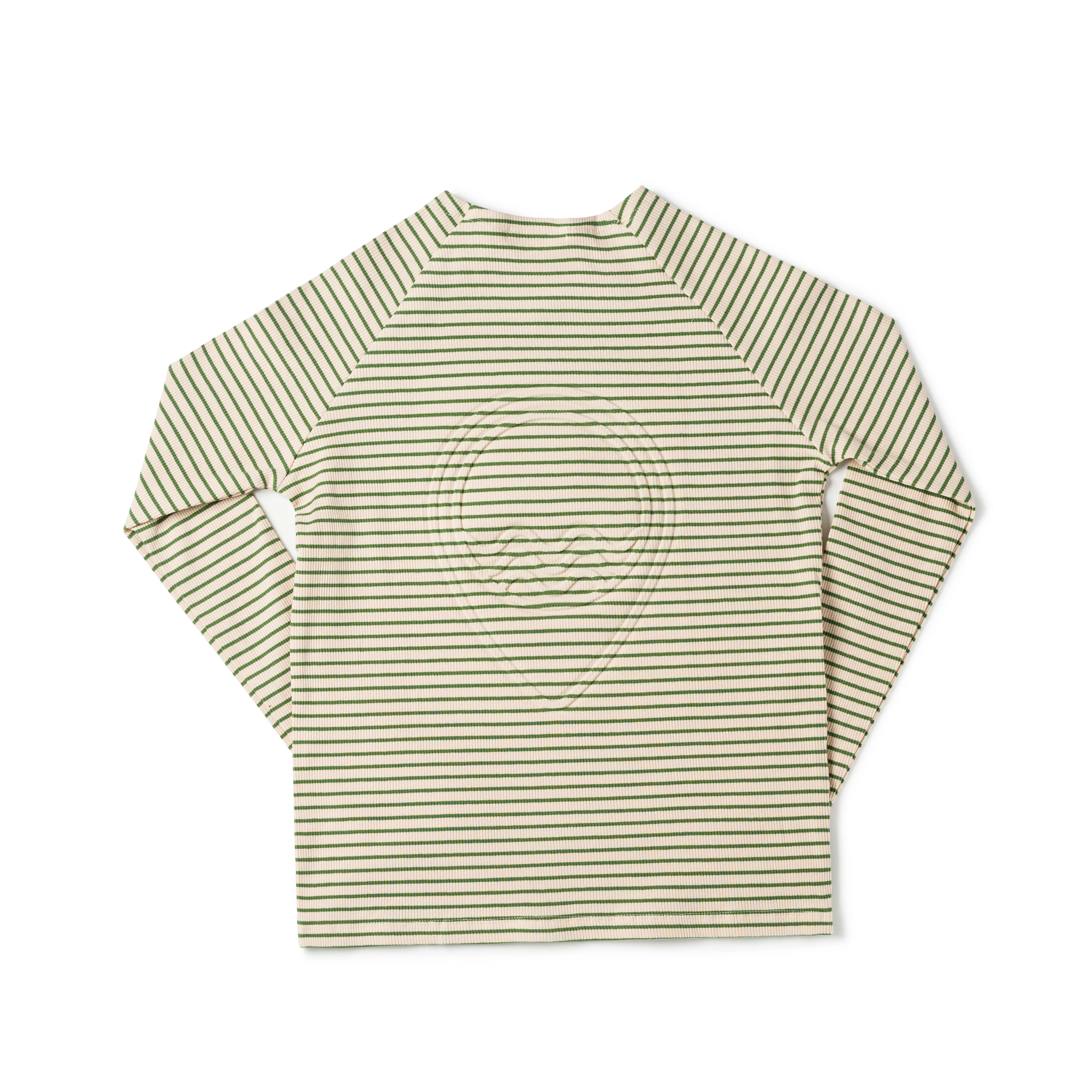 Birnham On The Sea Teen Crew - Green Stripe - Image 2