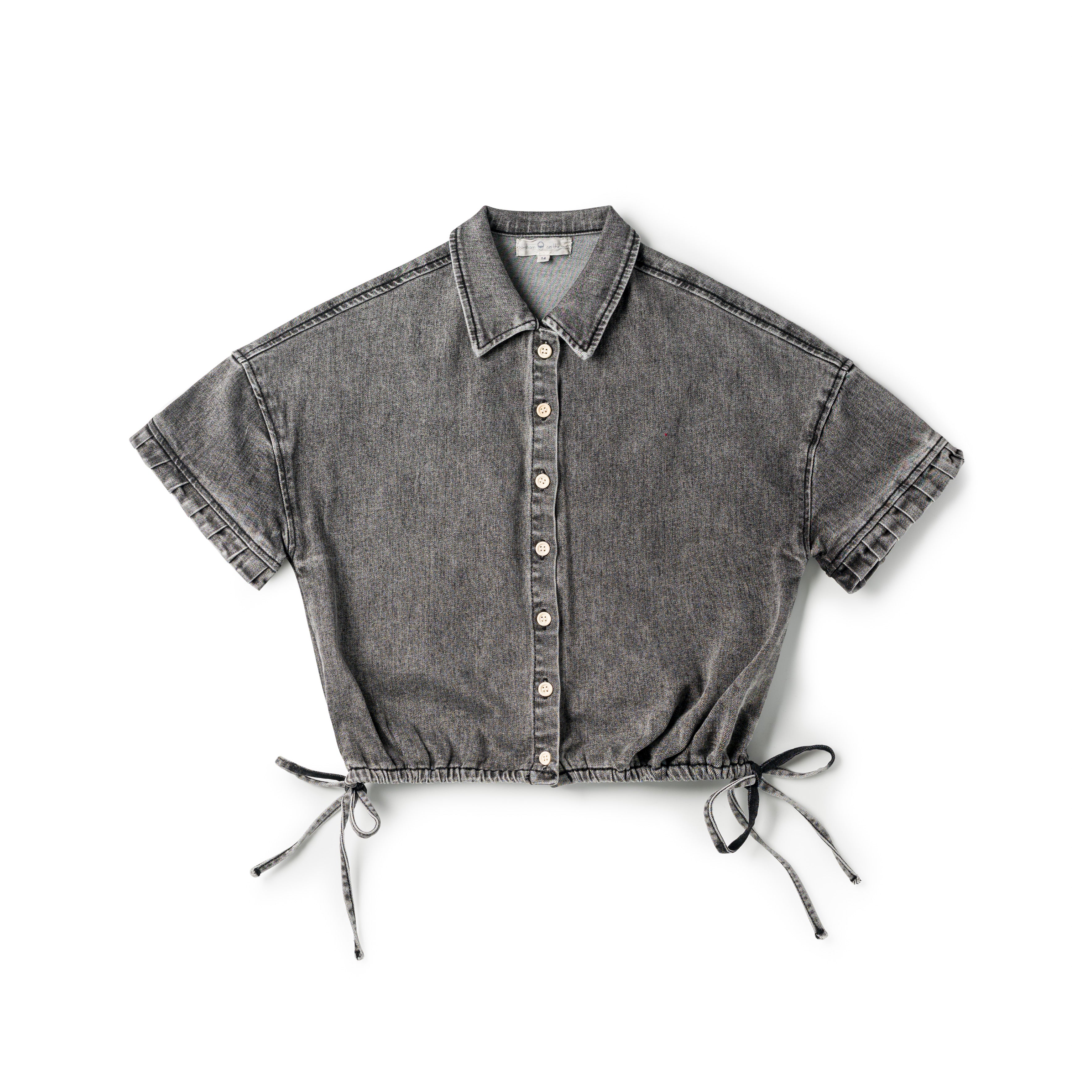 Birnham On The Sea Teen Drawstring Top - Black Wash