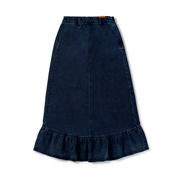 Birnham On The Sea Teen Ruffle Midi Skirt - Indigo