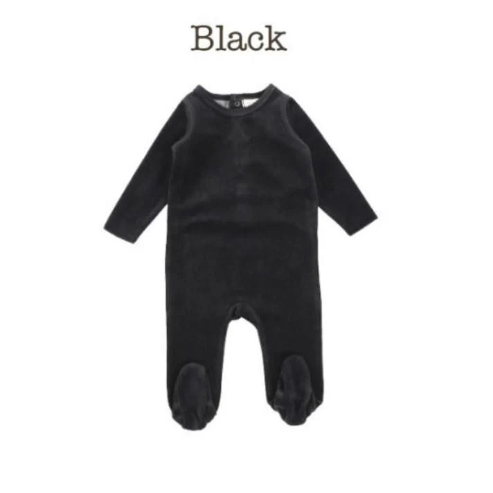 Black Classic Velour Footie