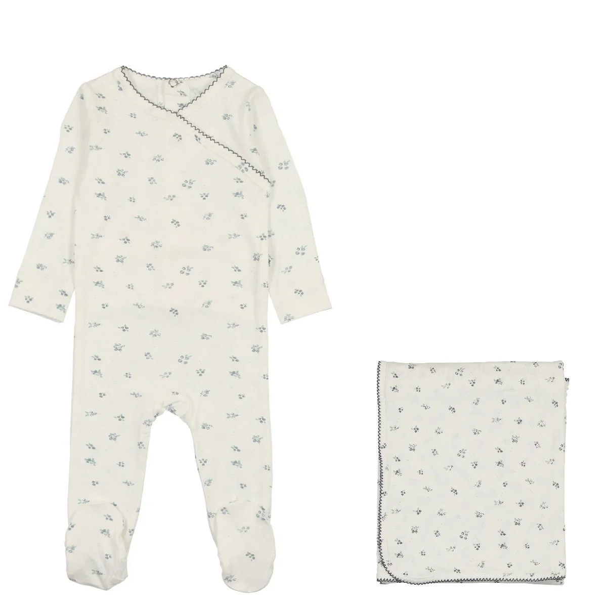 Bonjoy Blueberry Print Layette Set