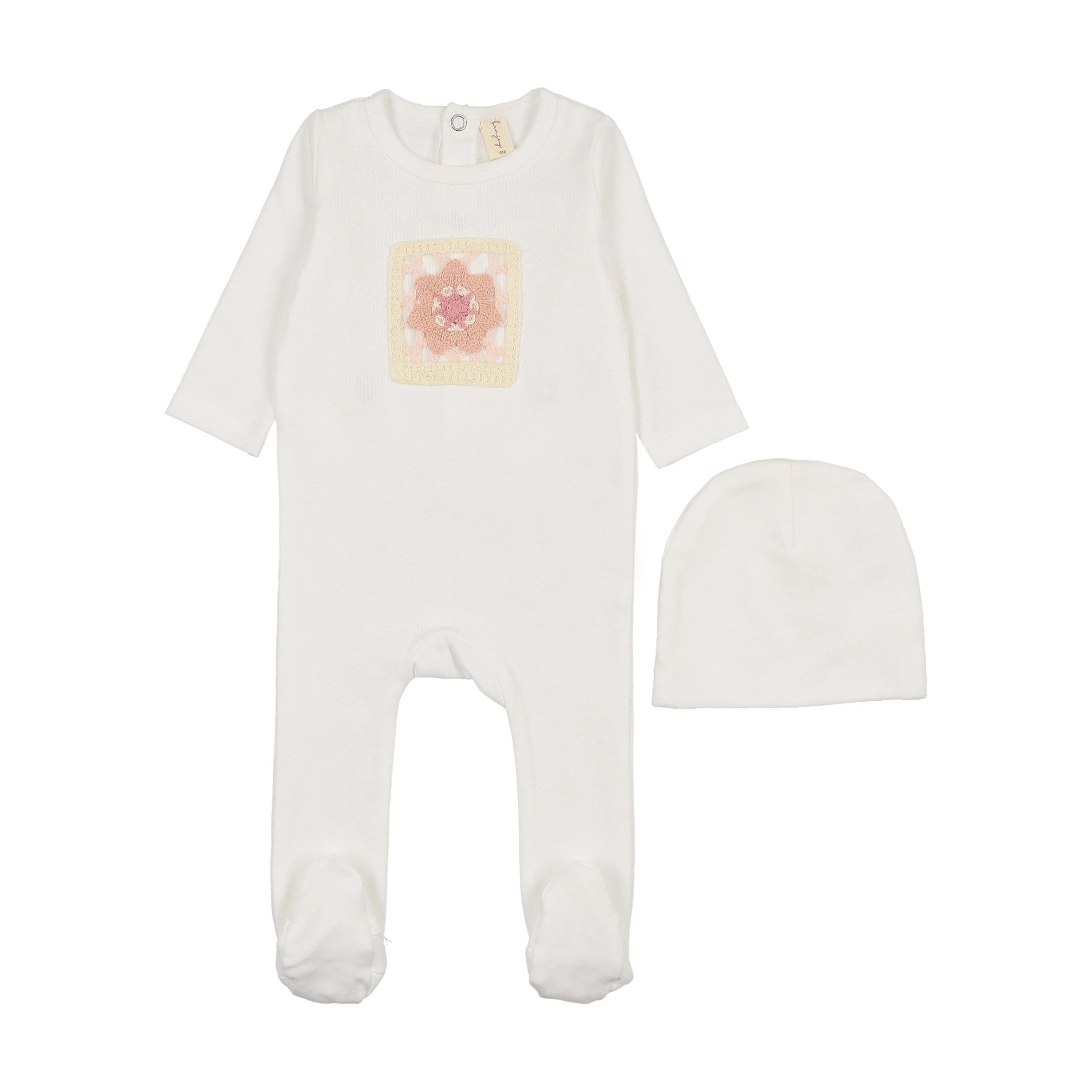 Bonjoy Crochet 3PC Layette Set - Ivory Flower