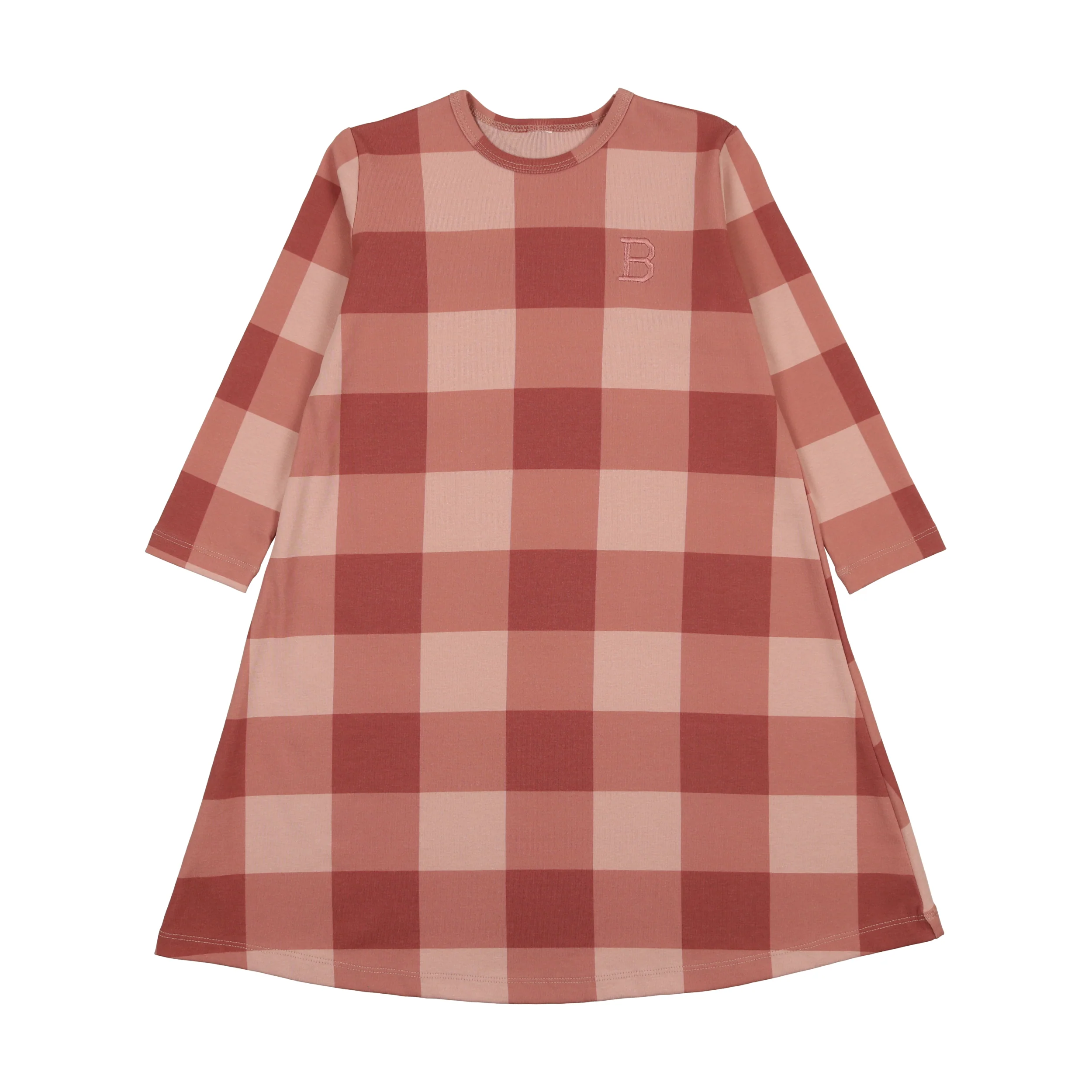 Bonjoy Grid Long Nightgown - Berry