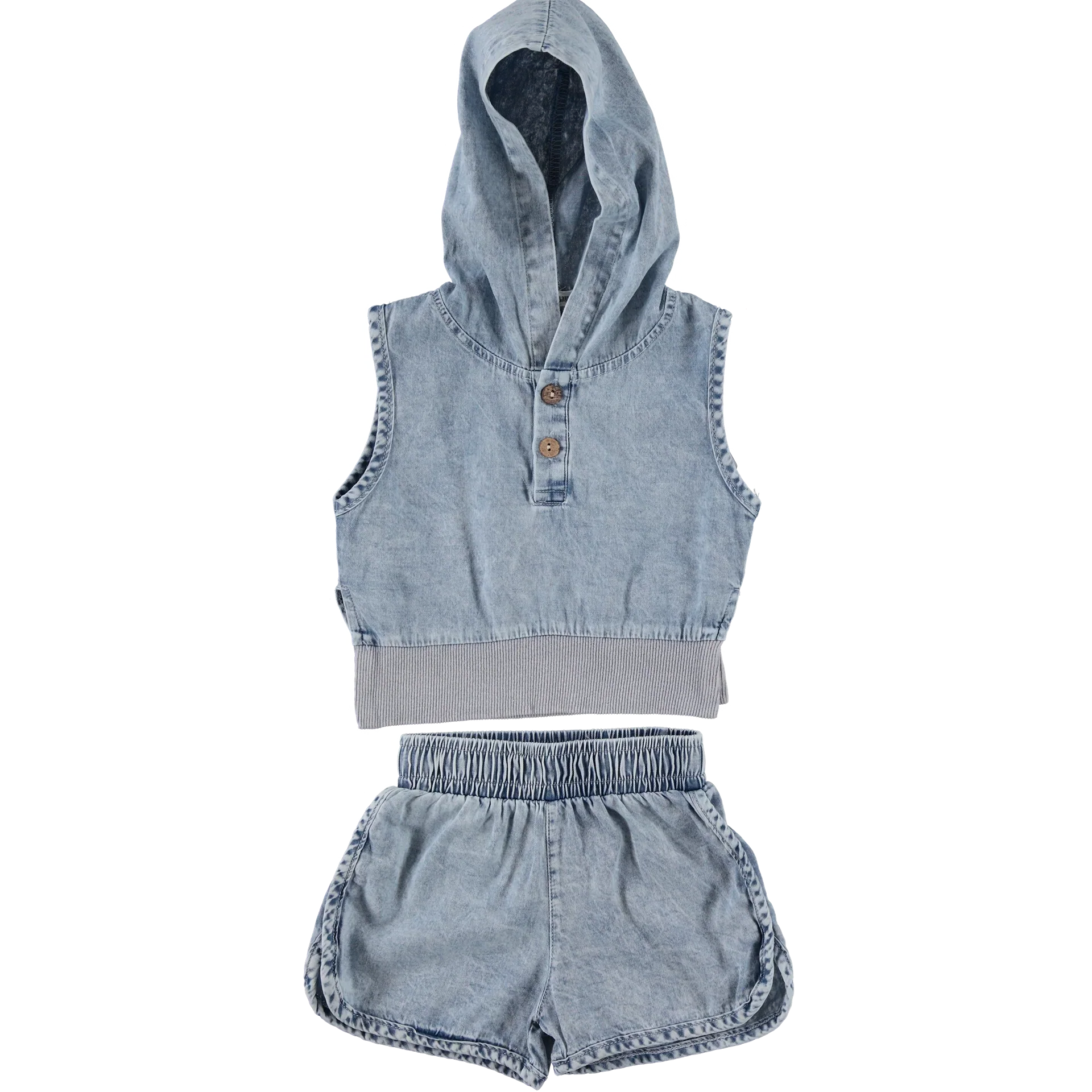 Bonjoy Light Denim Hooded Tank Set