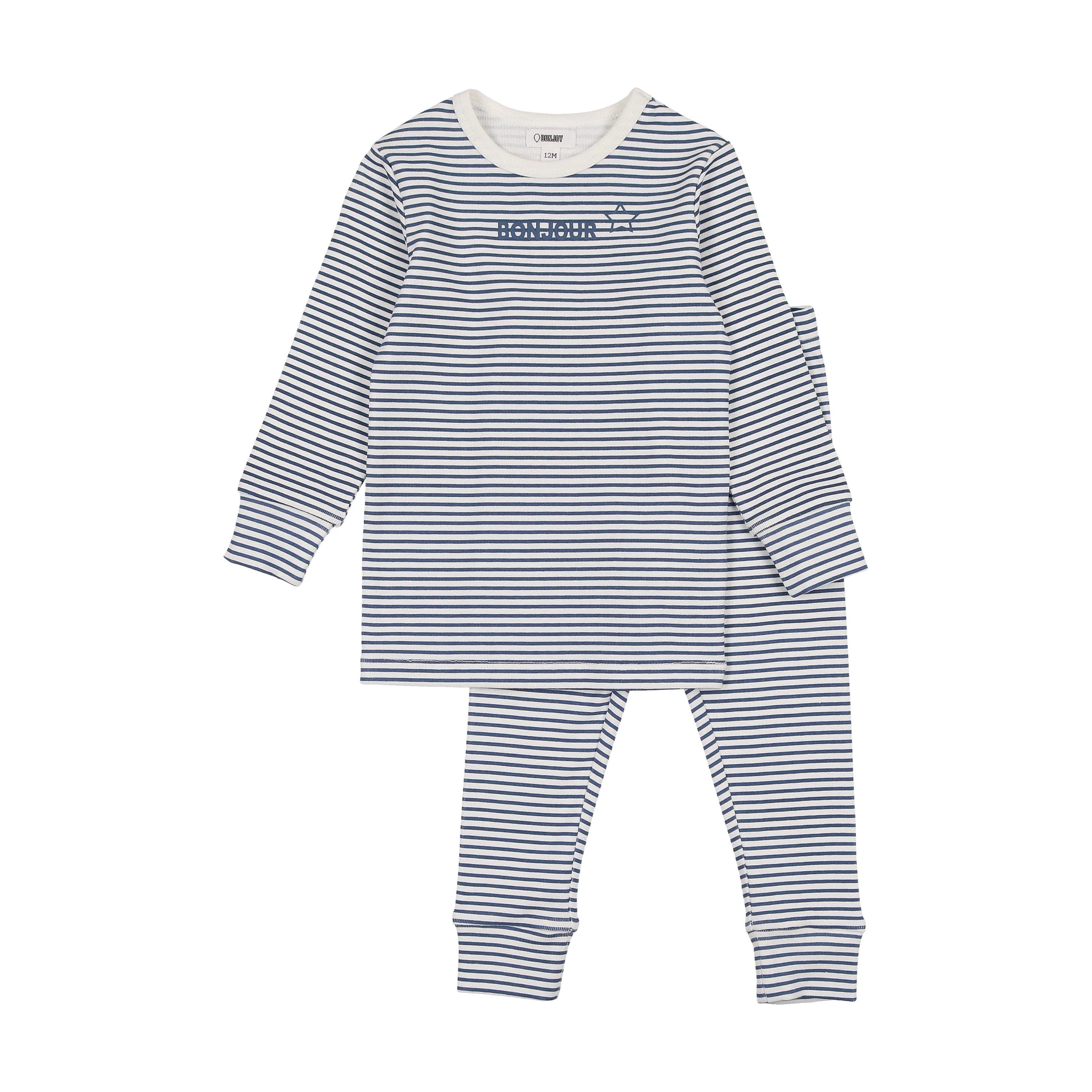 Bonjoy Bonjour Pajamas Boys Stripe Set - Blue