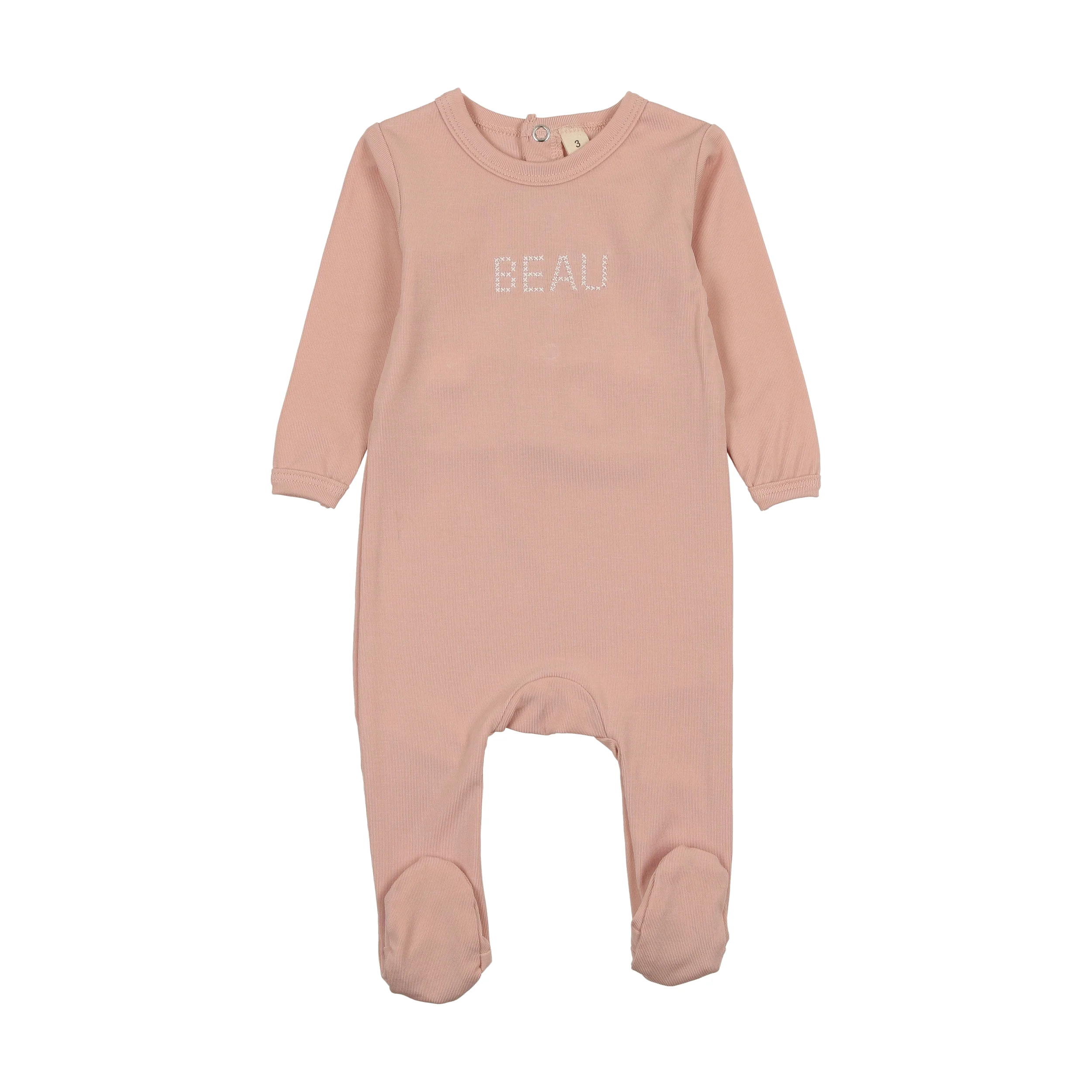 Bonjoy Pajamas Stitched Beau Footie - Light Pink
