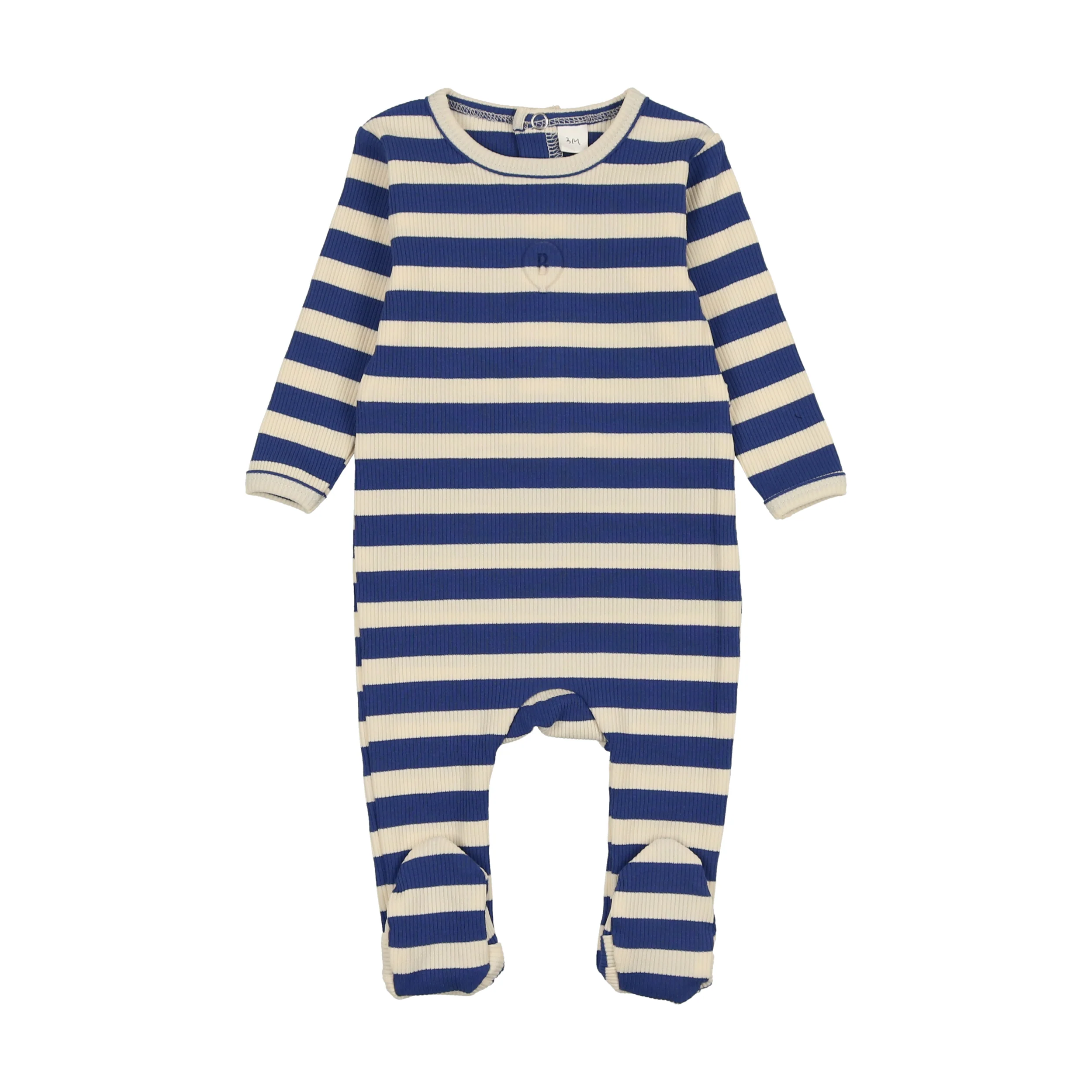 Bonjoy Pajamas Striped Footie - Cobalt