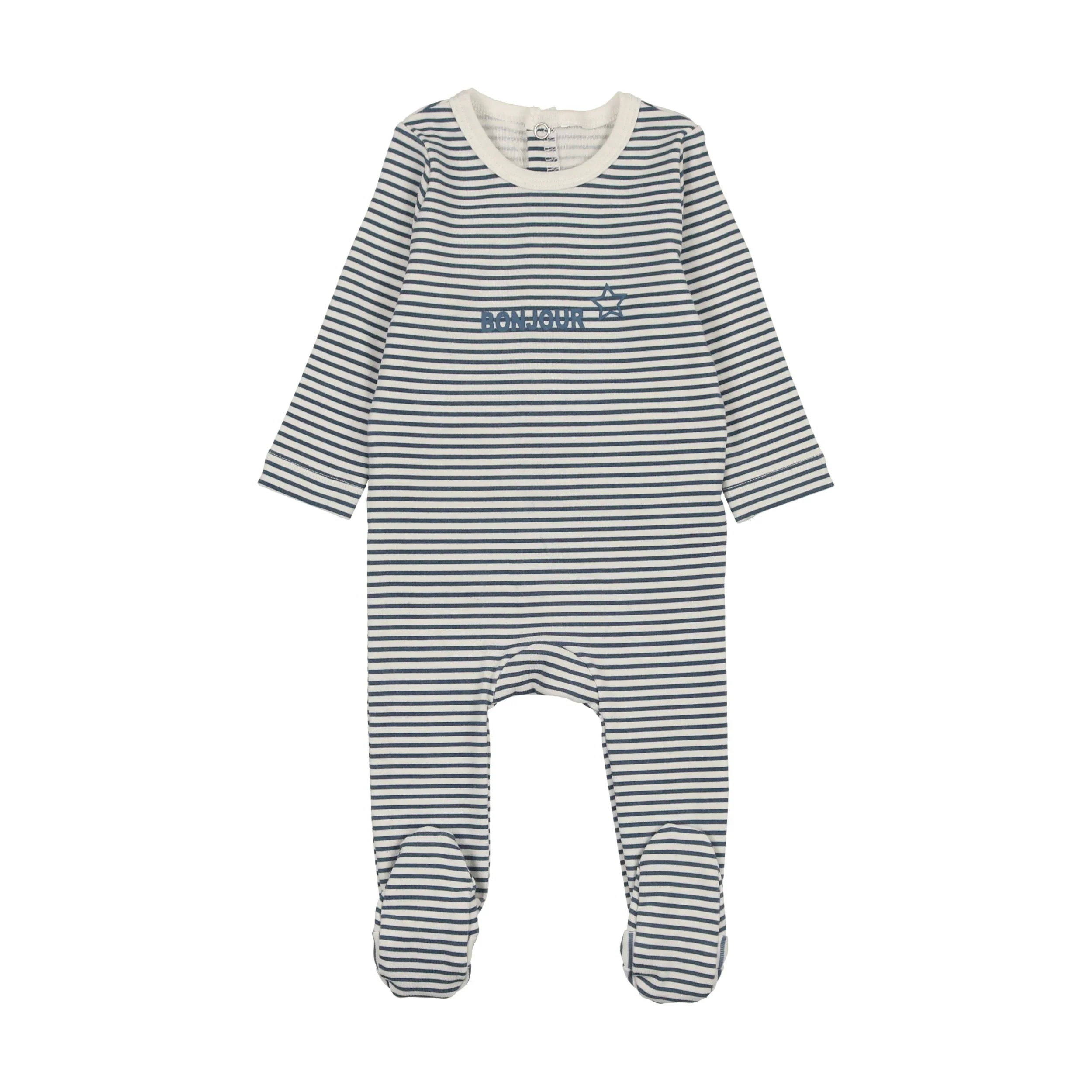 Bonjoy Bonjour Pajamas Stripe Footie - Blue