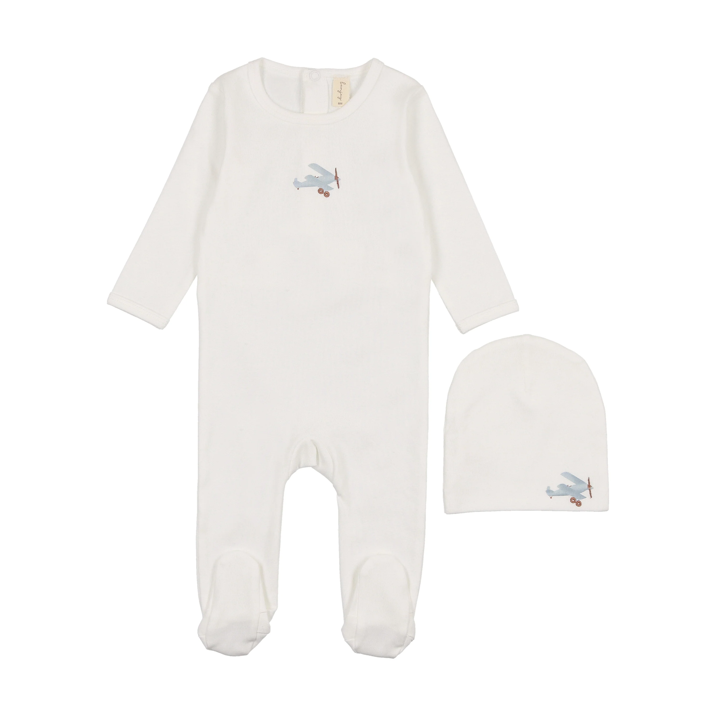 Bonjoy Printed Airplane Footie & Beanie
