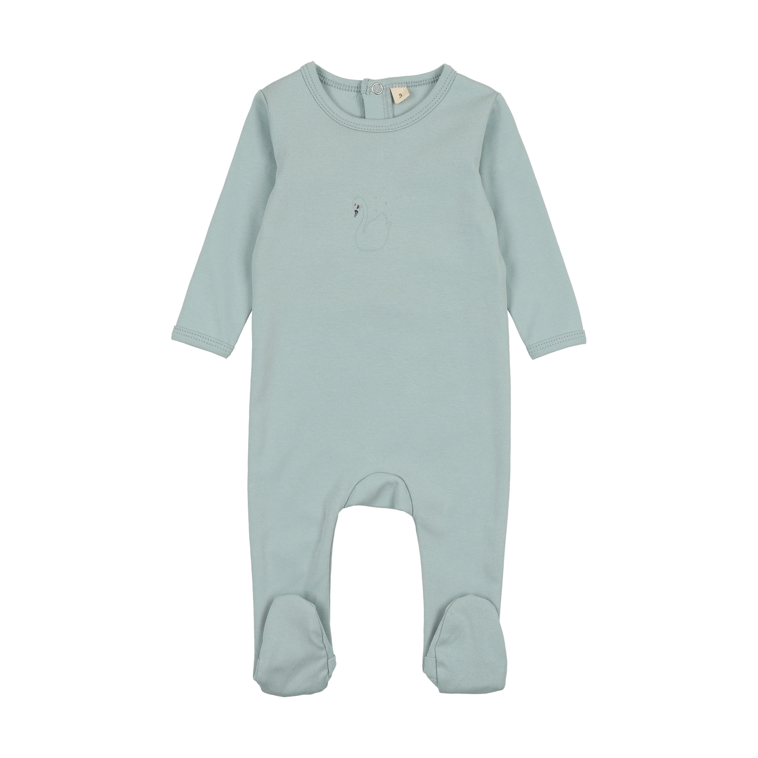 Bonjoy Printed Swan Footie - Blue