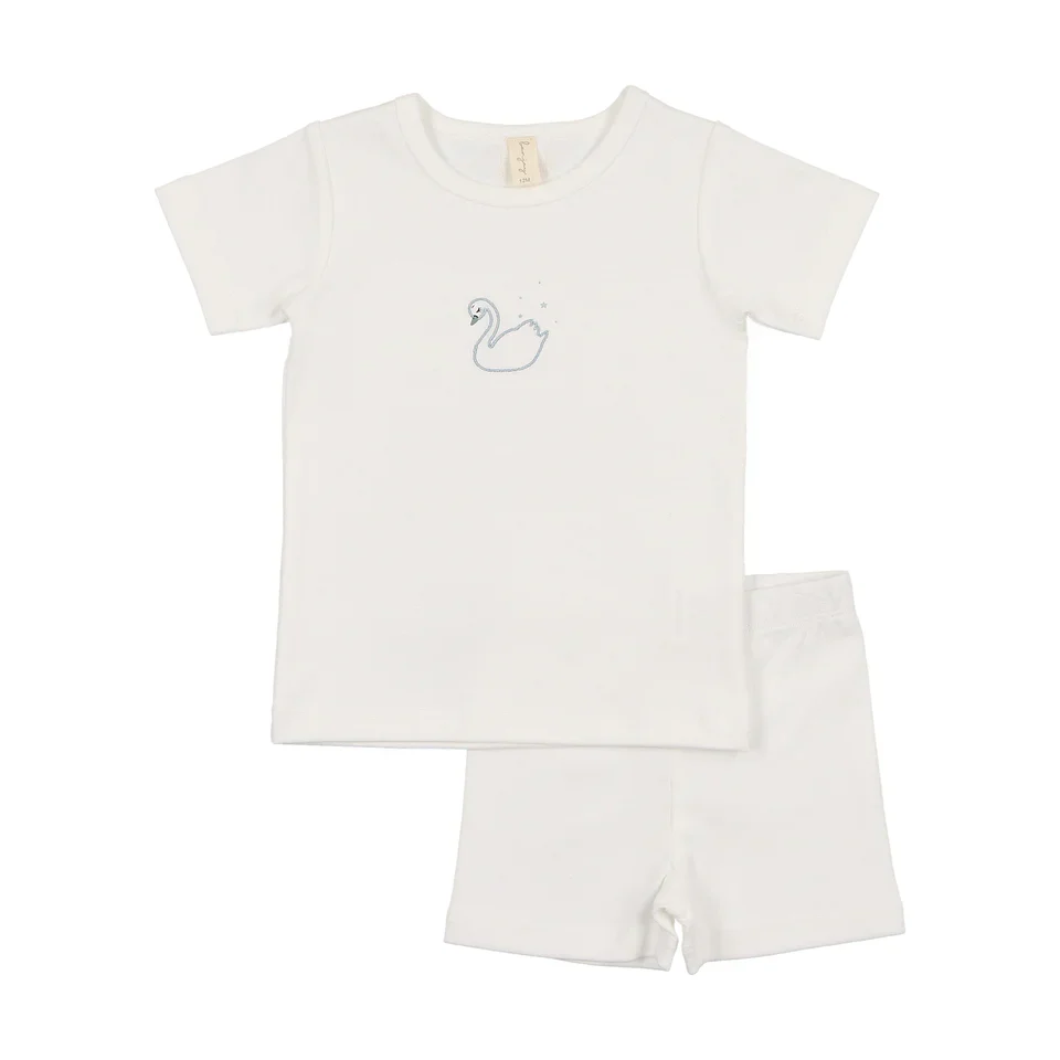 Bonjoy Printed Swan Set - Ivory Blue