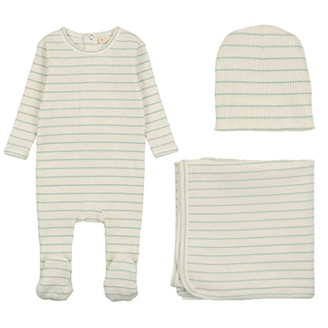 Bonjoy Ribbed Stripe 3PC Set - Mint