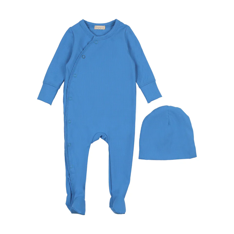 Bonjoy Waffle Footie & Beanie - Royal Blue
