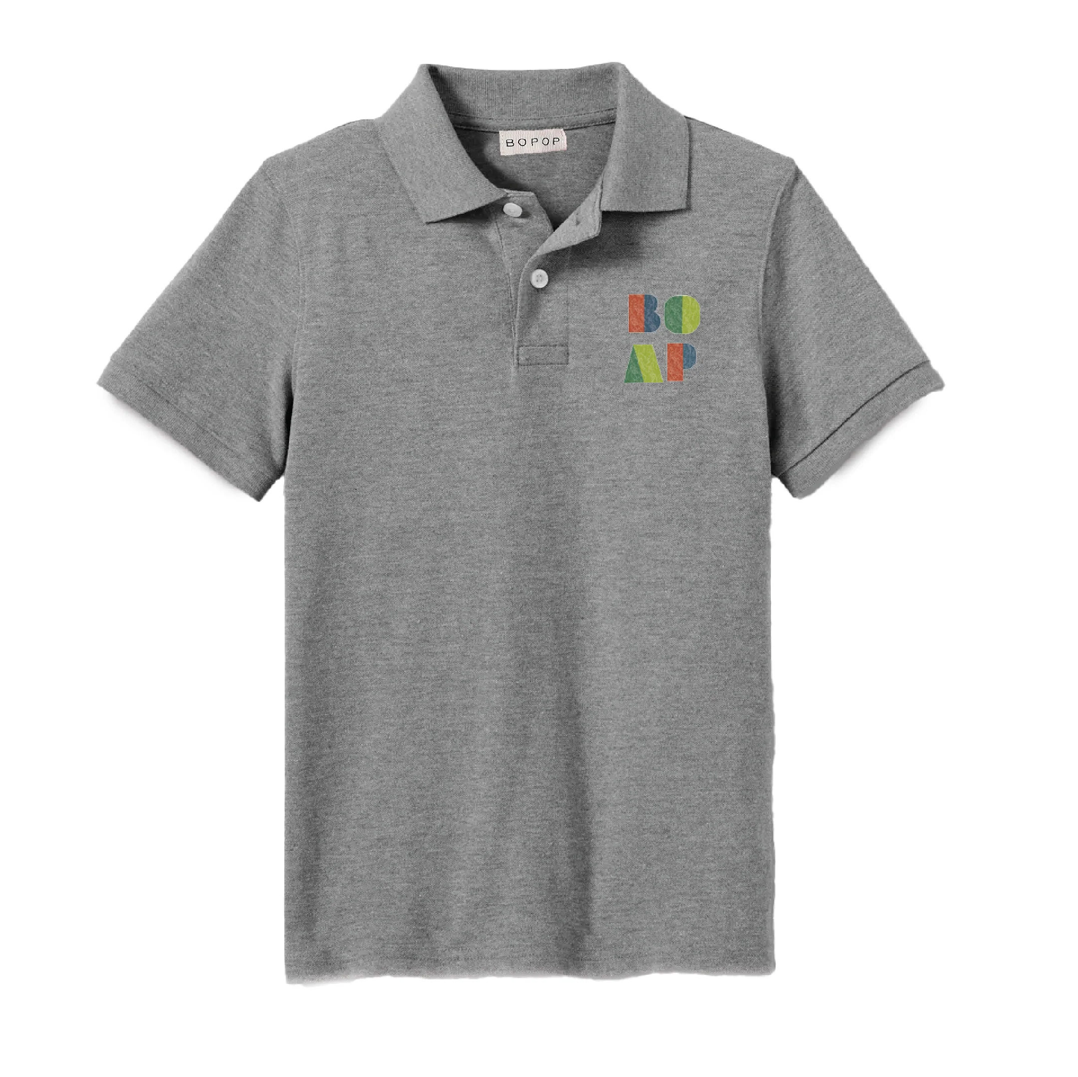 Bopop Grey Logo Polo