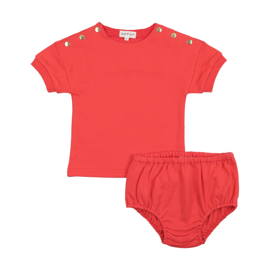 Bopop Snap Toddler Set - Coral