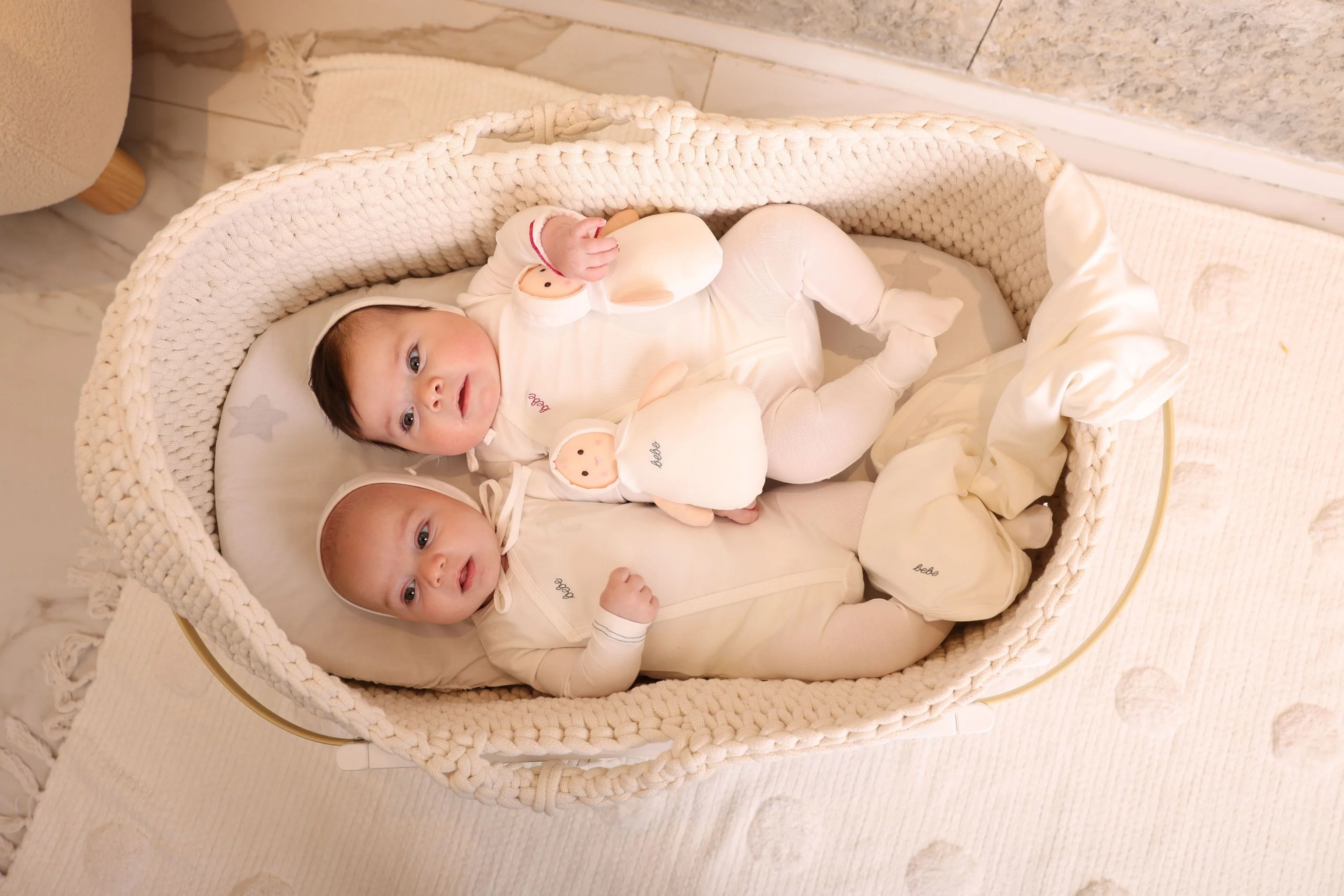 Bubani Bebe Collection Boys Footie And Hat - White - Image 3