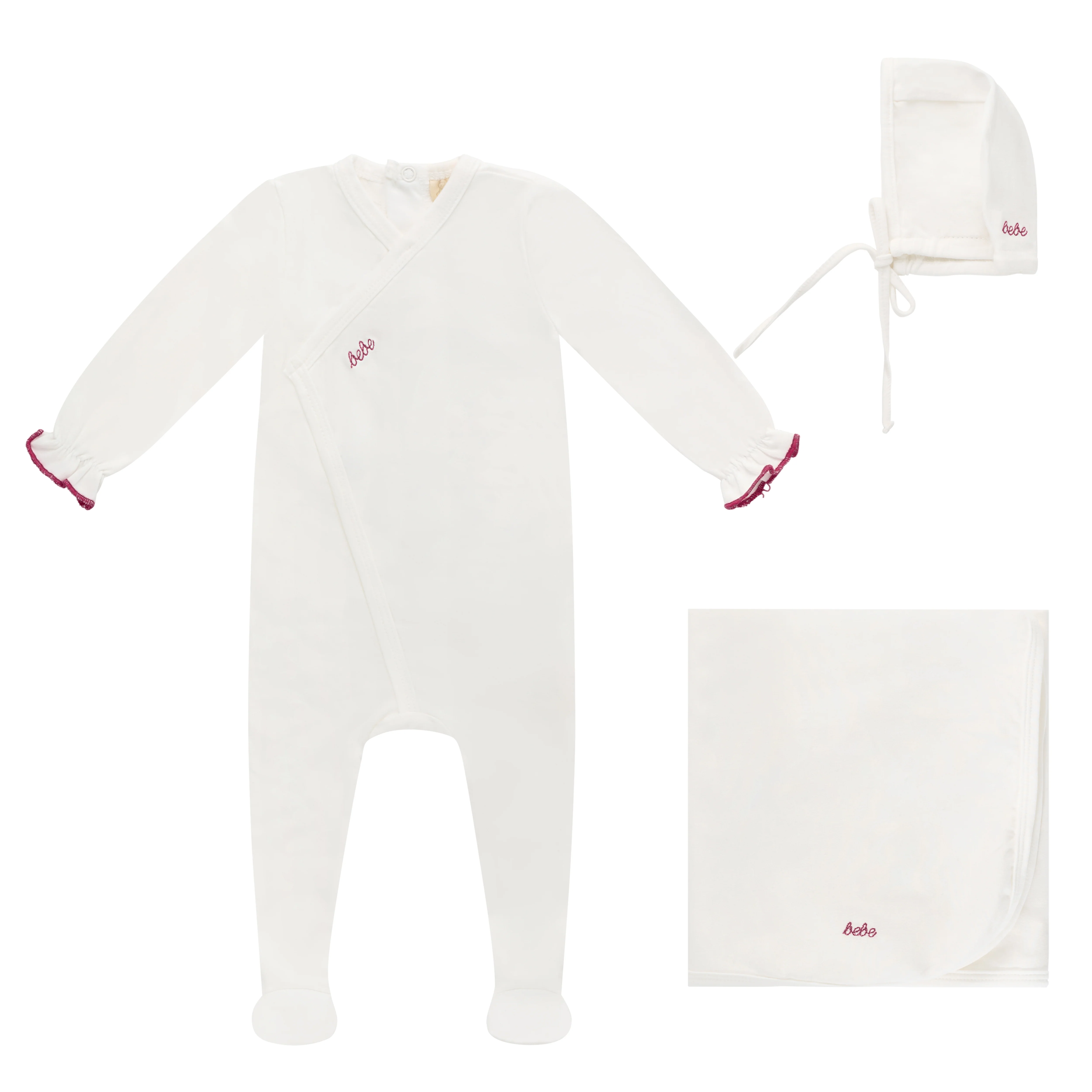 Bubani Bebe Collection Girls Layette Set - White