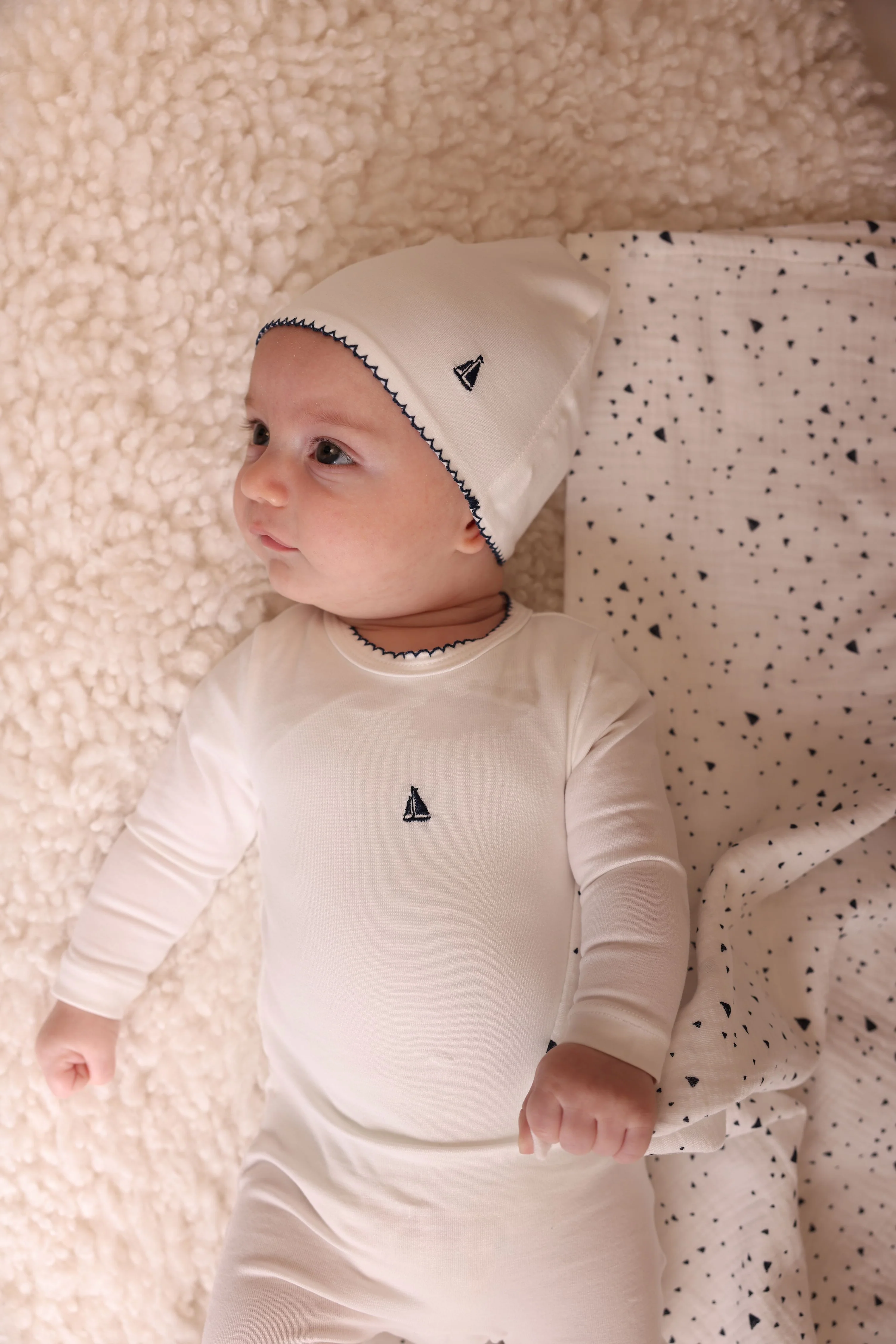 Bubani Boat Collection Footie And Hat - White - Image 2