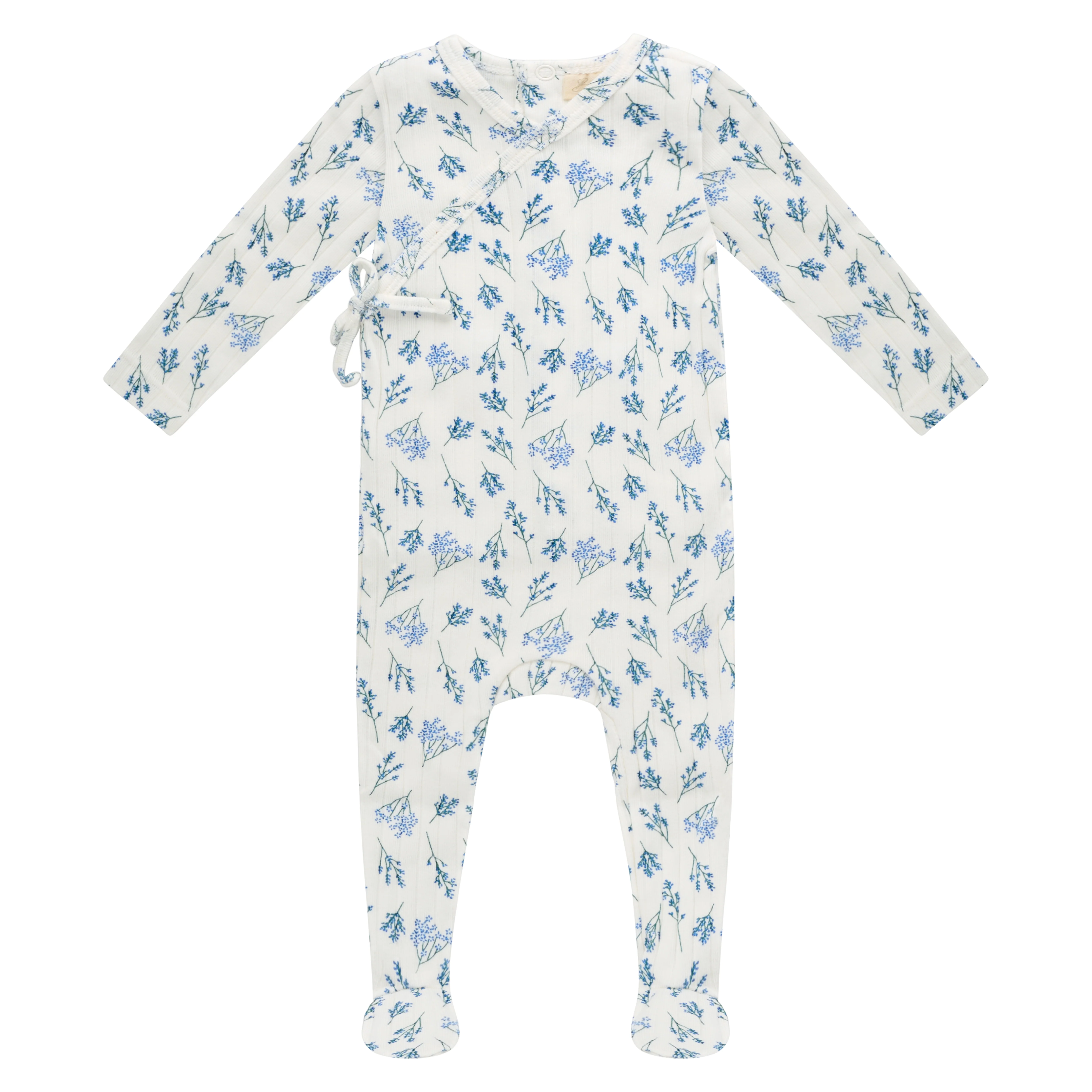Bubani Ribbed Leaf Footie - Blue Floral