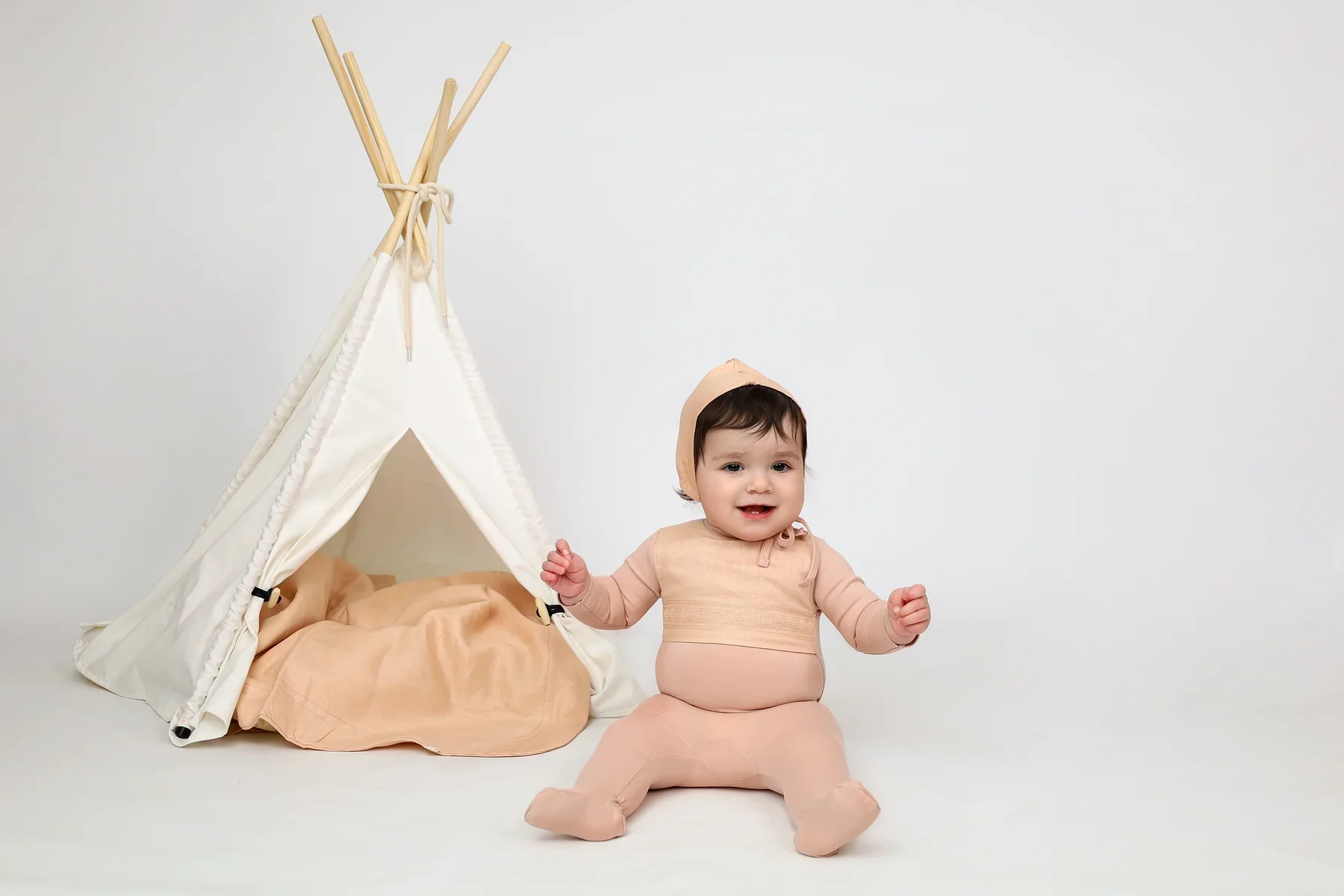 Cadeau Linen Luxury 3PC Layette Set - Pink Blush - Image 3
