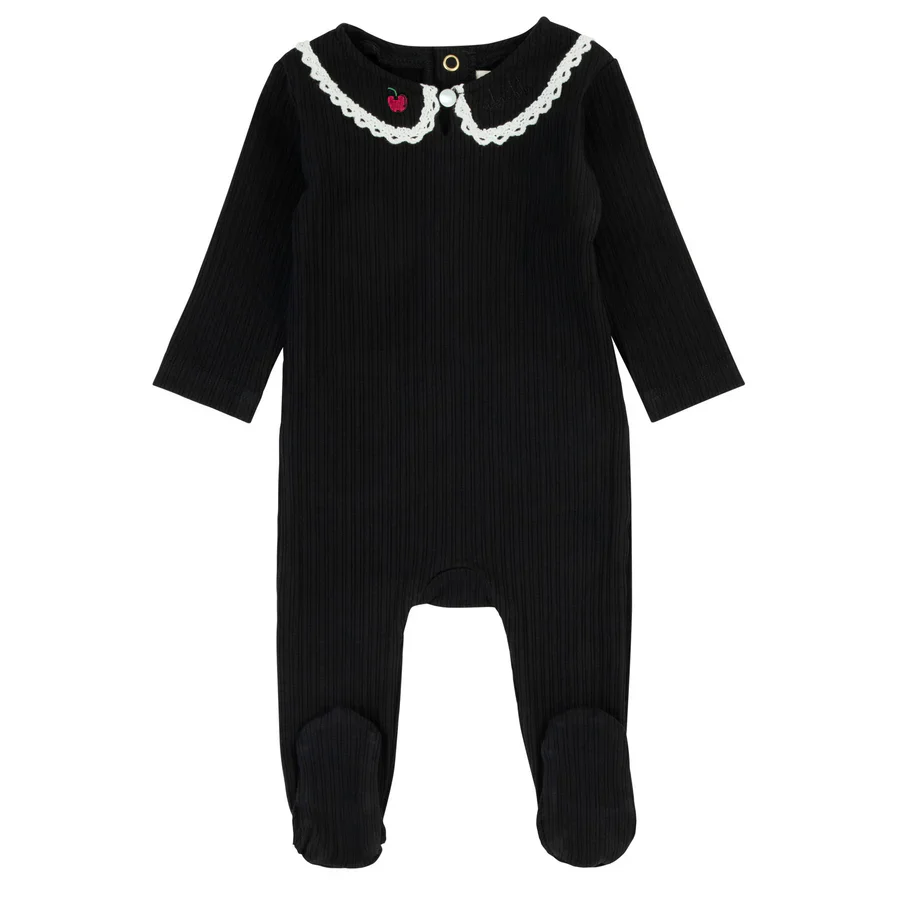 Cadeau Peter Pan Footie - Black W/ White Trim