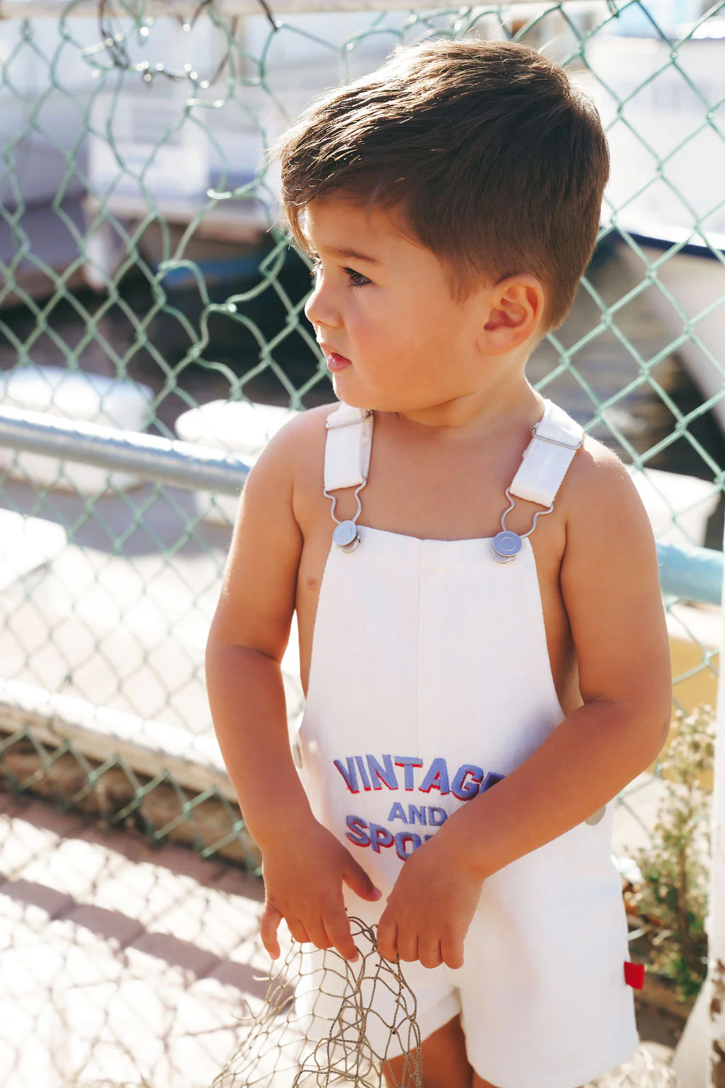 Calla Lili Baby Boy Golf Romper - White