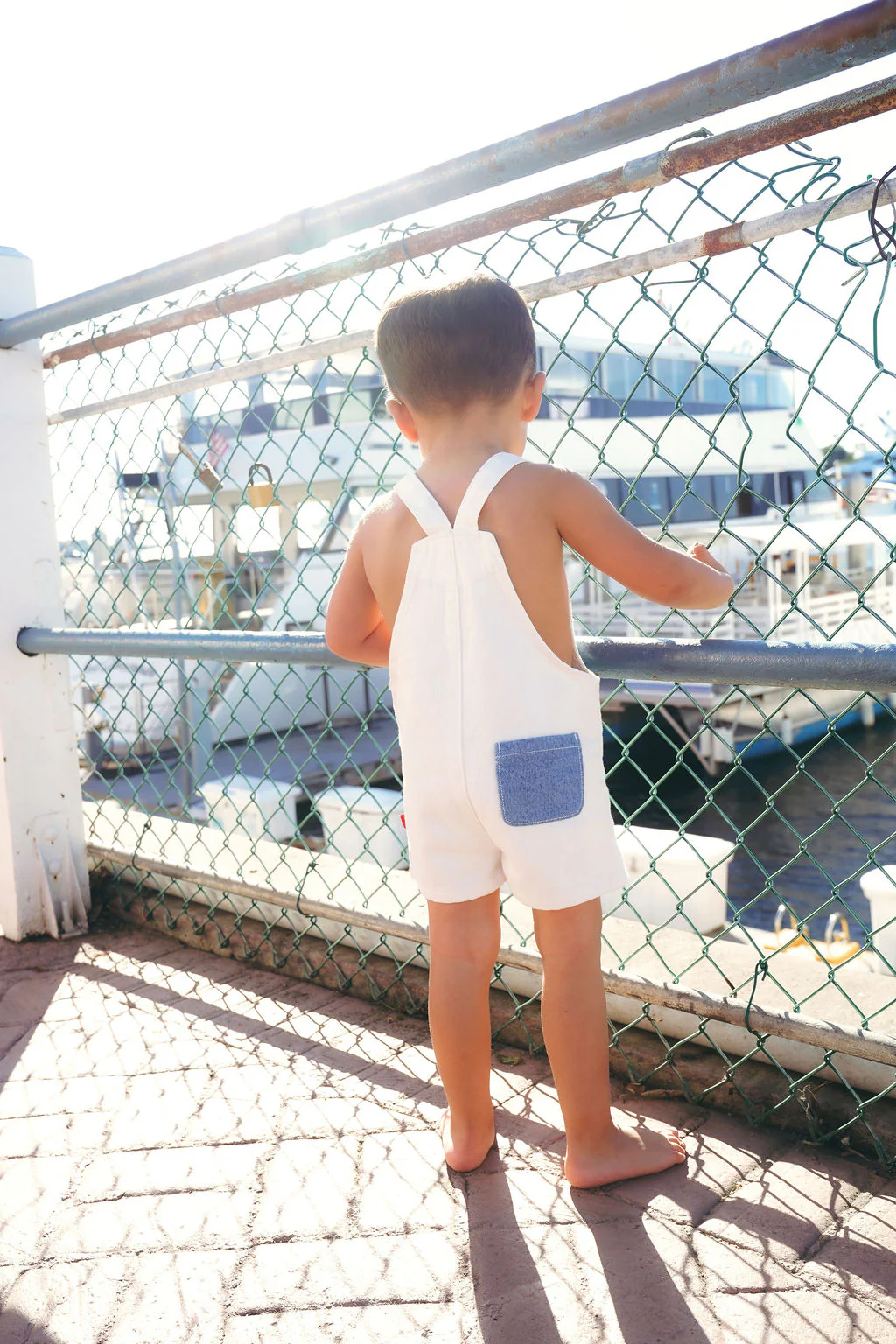 Calla Lili Baby Boy Golf Romper - White - Image 3