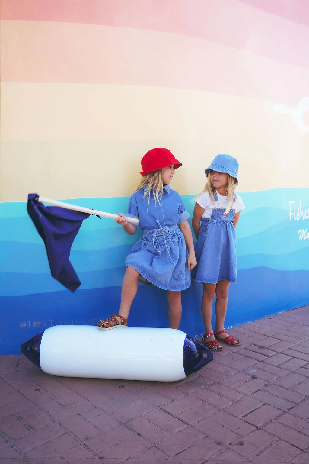Calla Lili Nautical Skirt - Blue Denim - Image 2