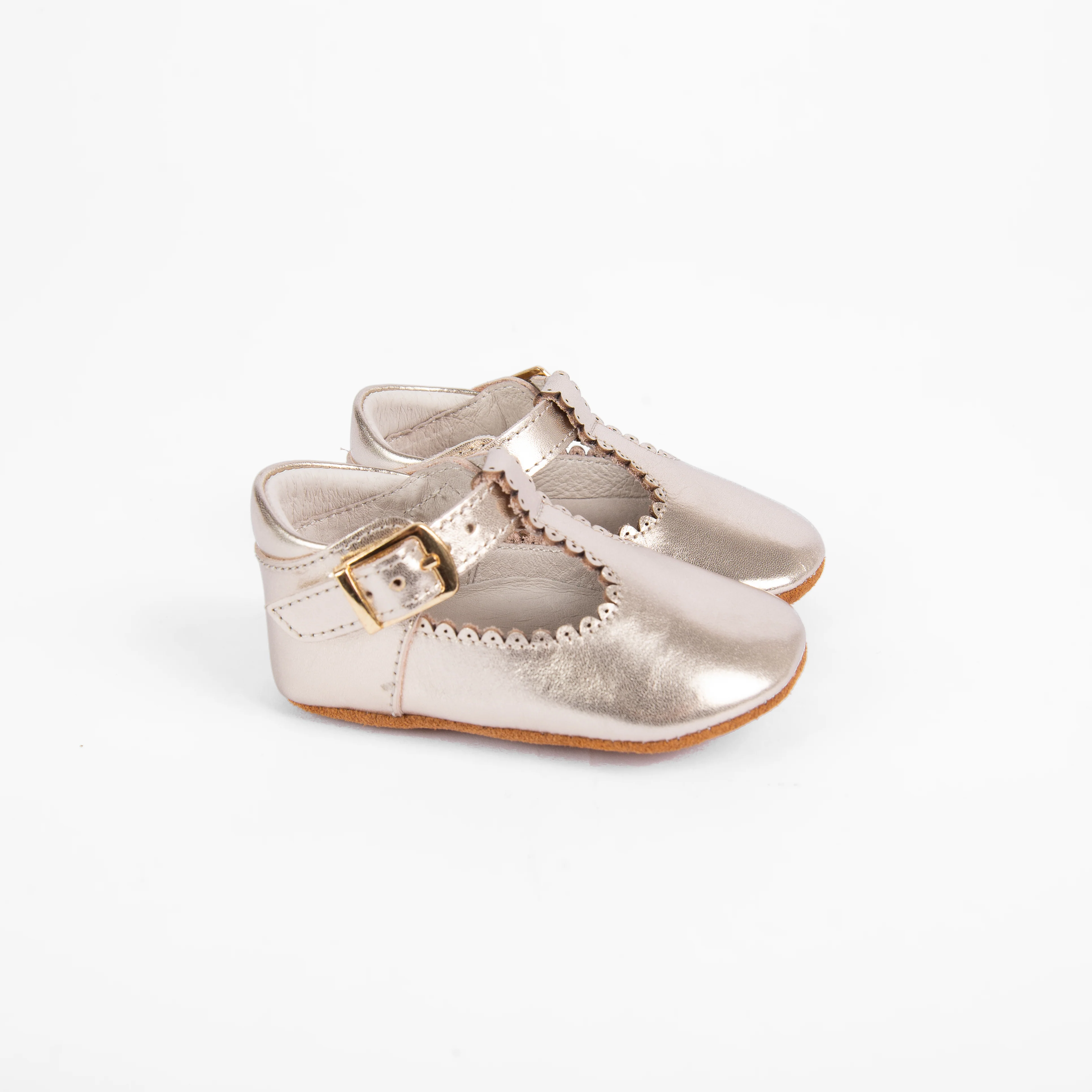 Camille Bella Baby Shoes - Ivory Metallic