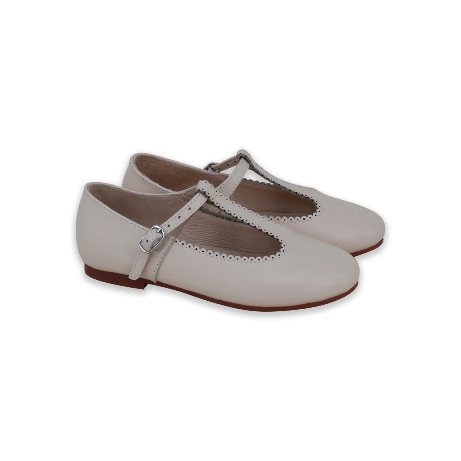 Camille Shoes Bella Scalloped Hole Edge Blush Nude