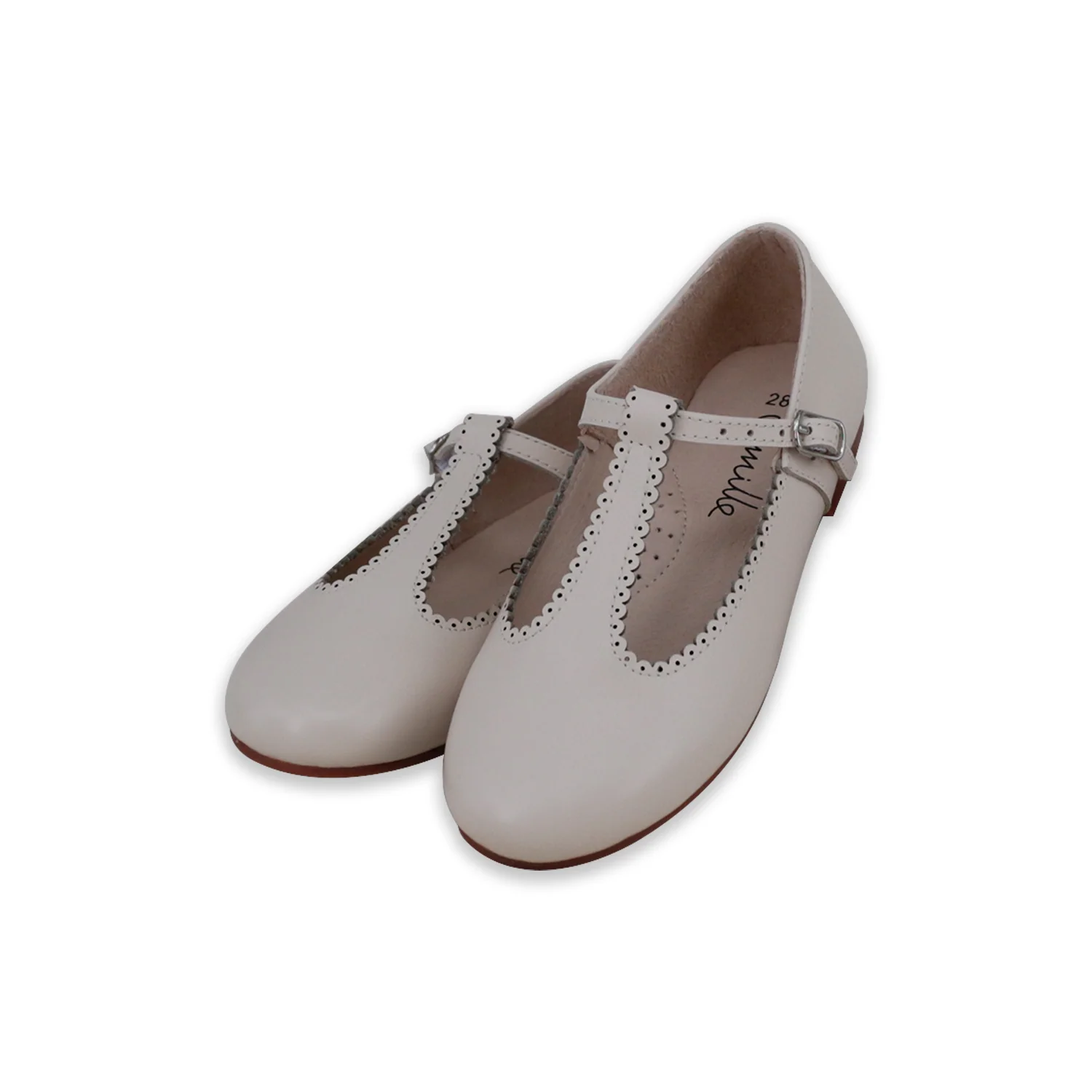 Camille Shoes Bella Scalloped Hole Edge Blush Nude - Image 4