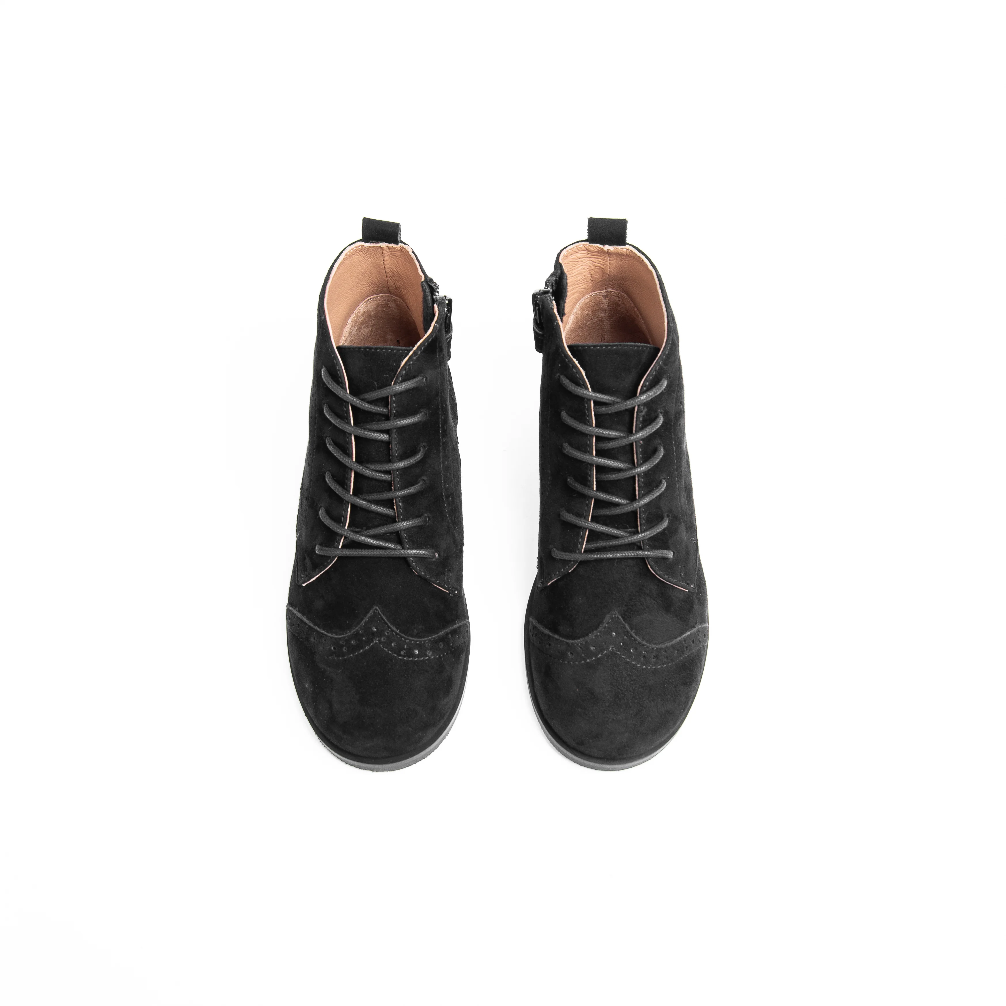 Camille Shoes Emily Wingtip Black Suede - Image 2