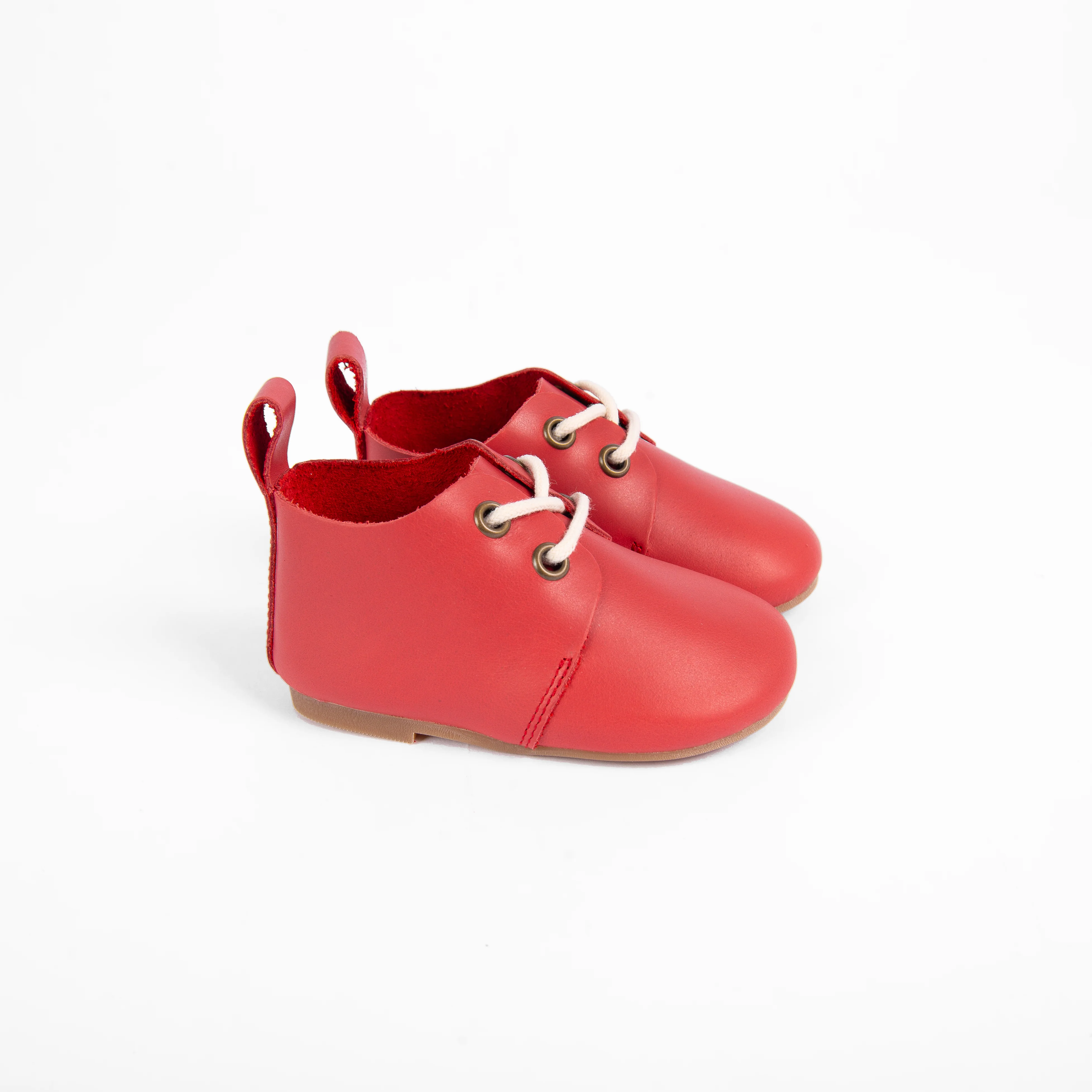 Camille Waverly Baby Lace Tie Shoes - Cherry Red *HARD & SOFT SOLE*