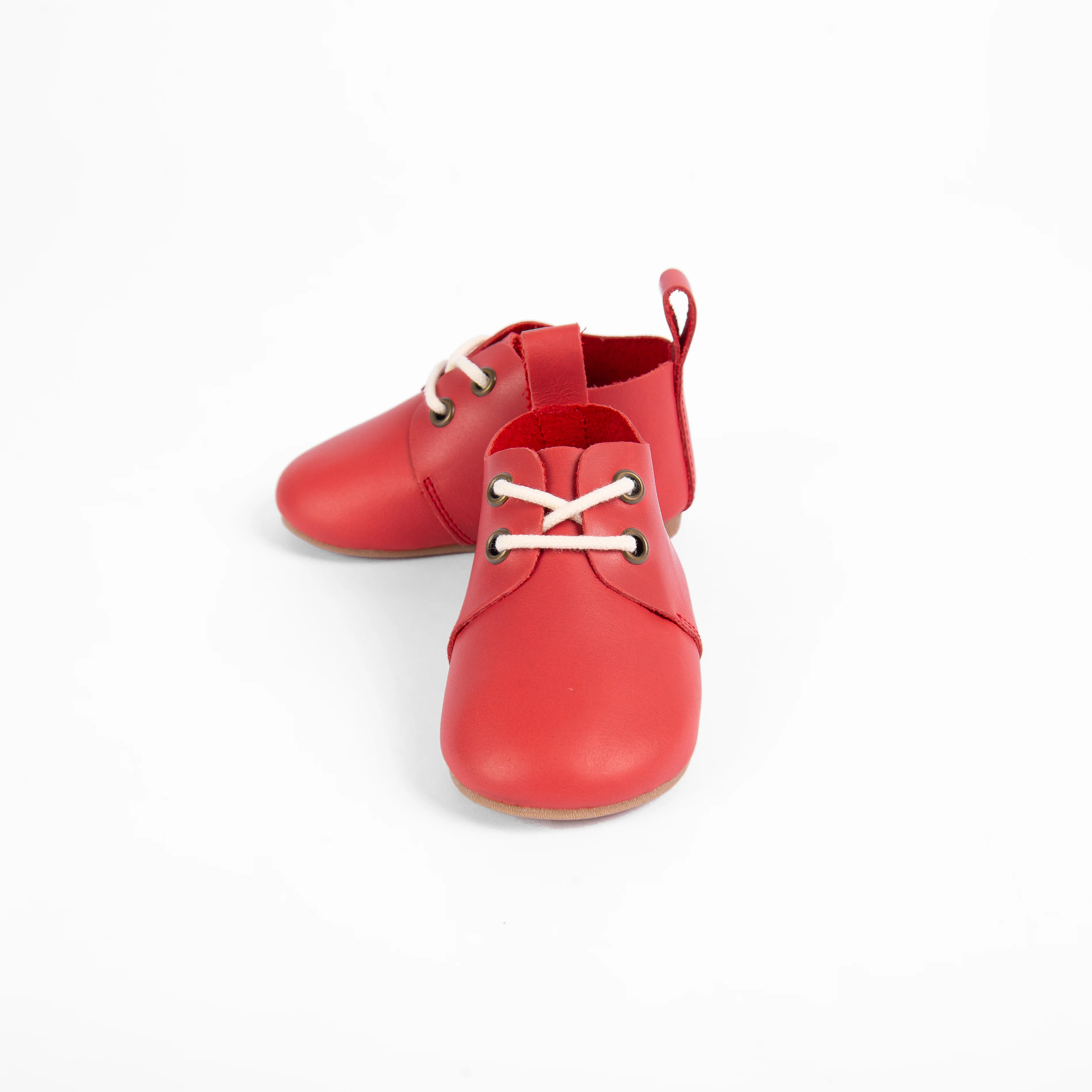 Camille Waverly Baby Lace Tie Shoes - Cherry Red *HARD & SOFT SOLE* - Image 2