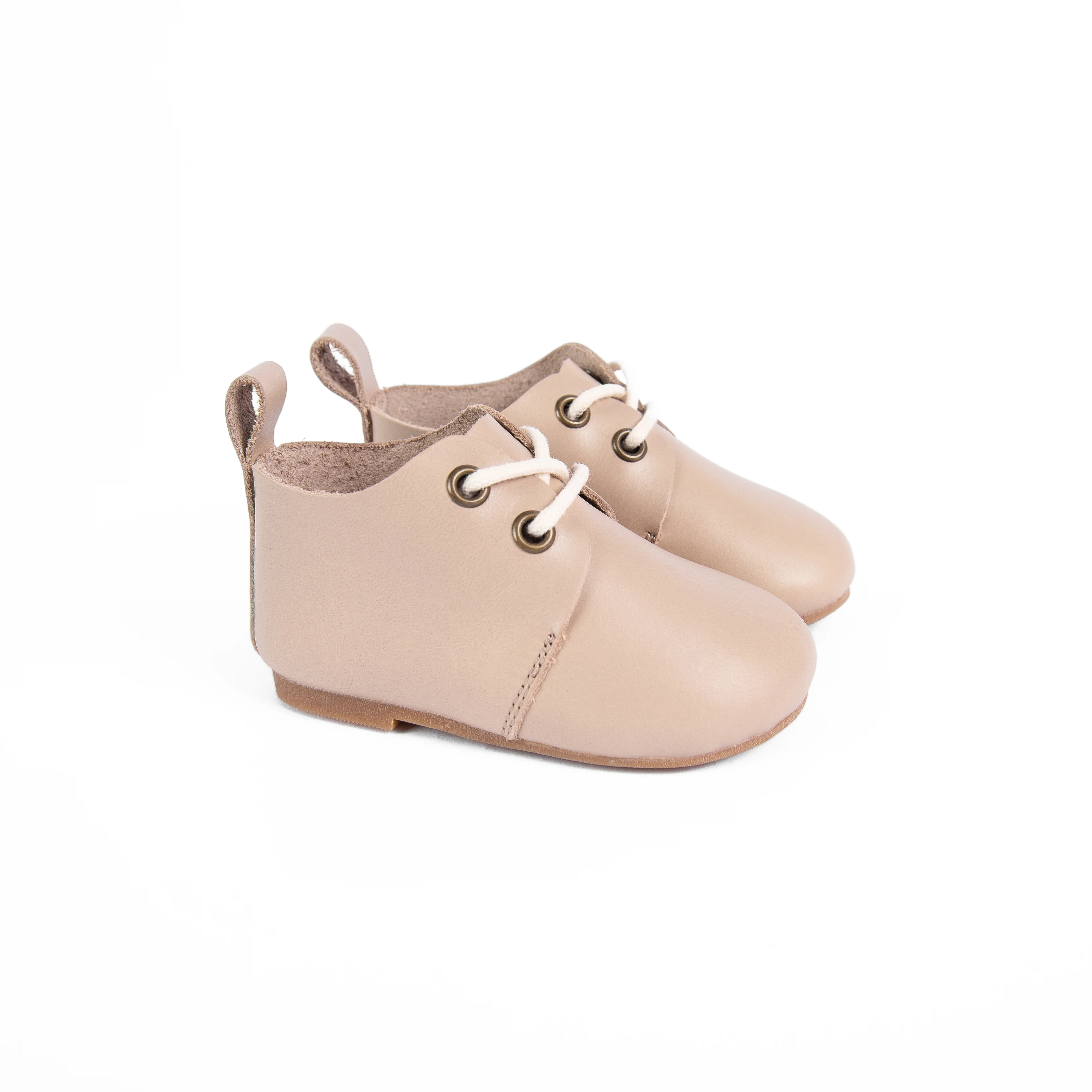 Camille Waverly Baby Lace Tie Shoes - Blush *HARD & SOFT SOLE*