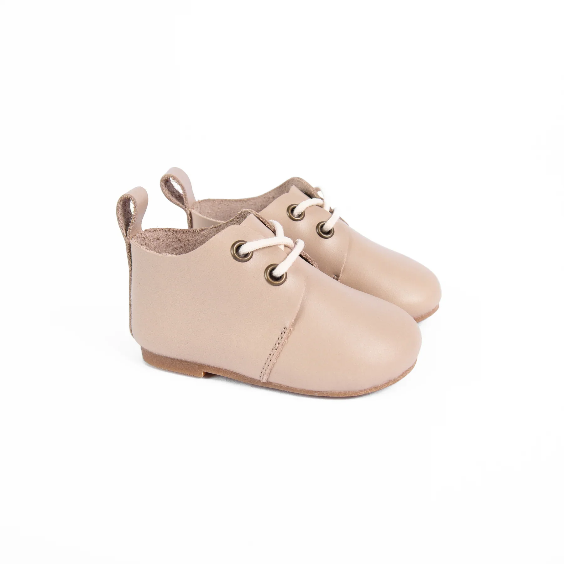 Camille Waverly Baby Lace Tie Shoes - Stone *HARD & SOFT SOLE*
