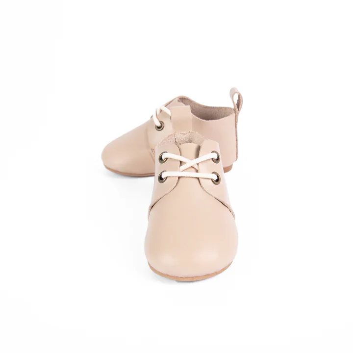 Camille Waverly Baby Lace Tie Shoes - Stone *HARD & SOFT SOLE* - Image 2