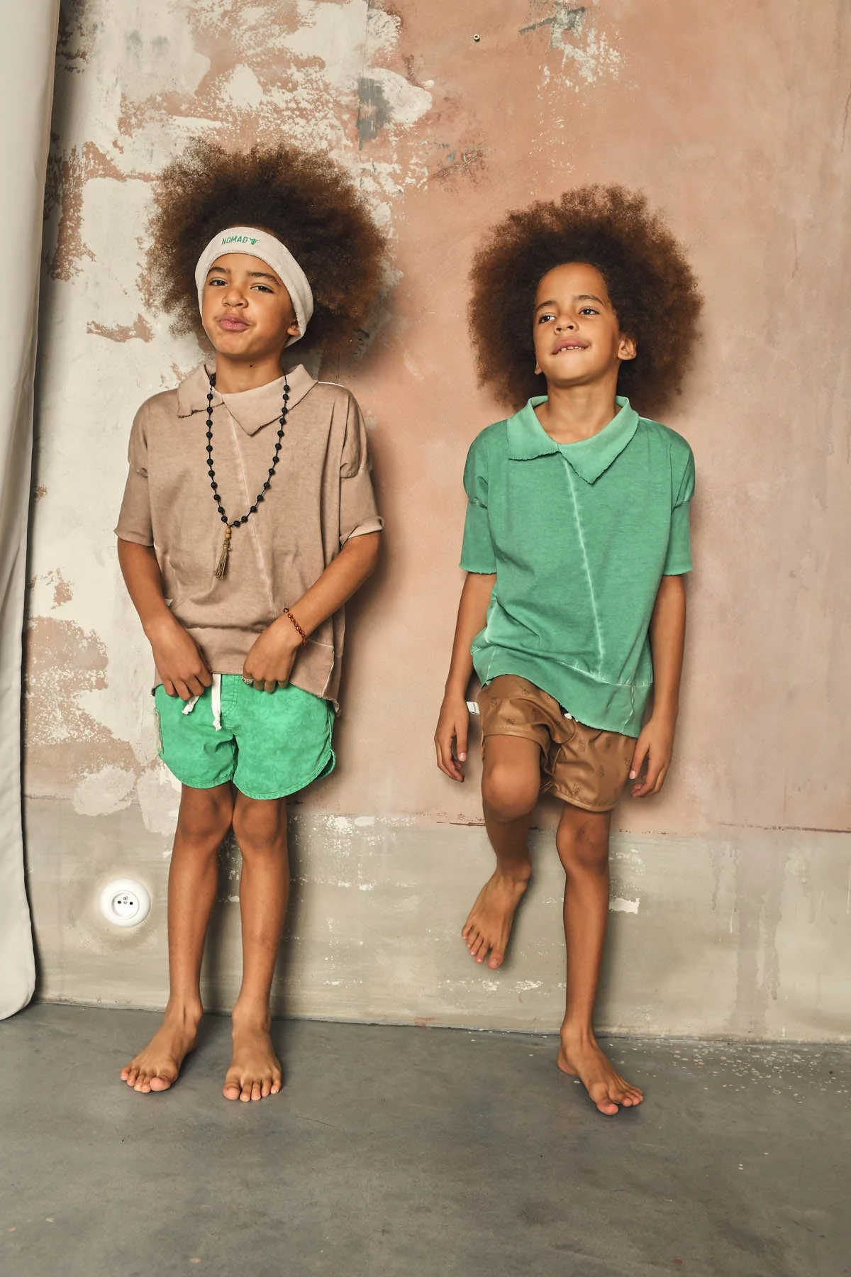 Booso Children's T-shirt - Welt Polo Tee Beige - Image 3