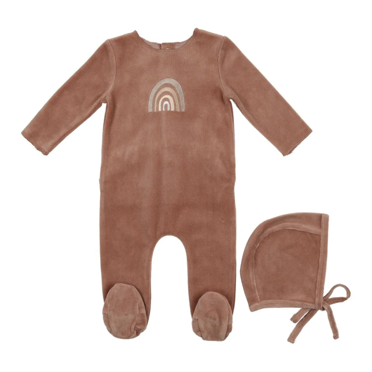 Clay Rainbow Footie & Bonnet