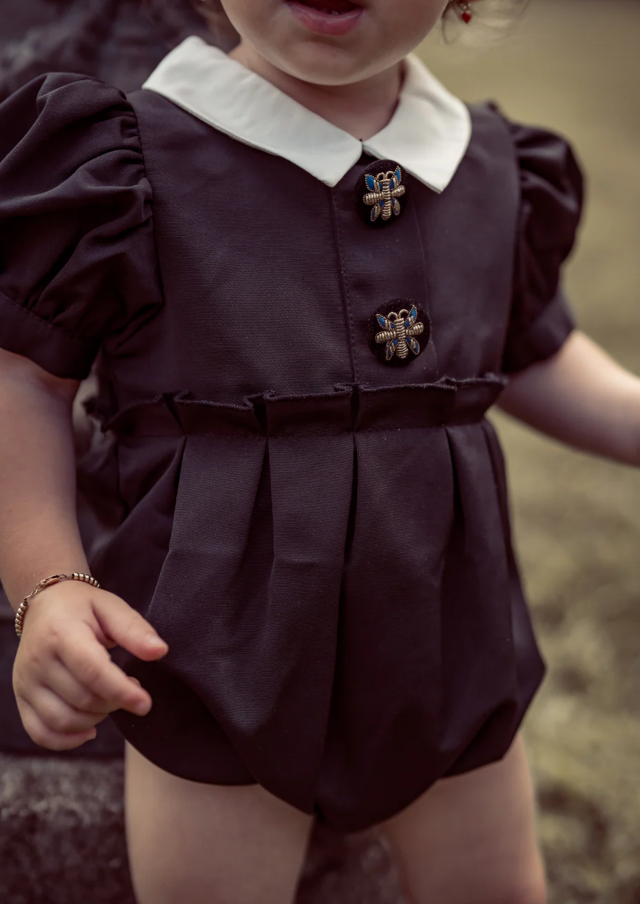 Coco Blanc Black Taffeta Romper - Image 2