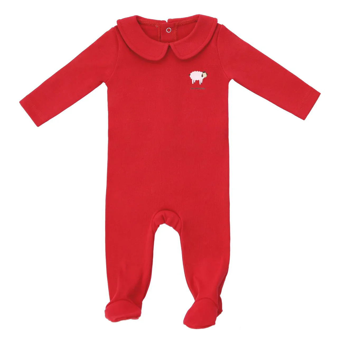 Coco Blanc Collared Footie - Cherry