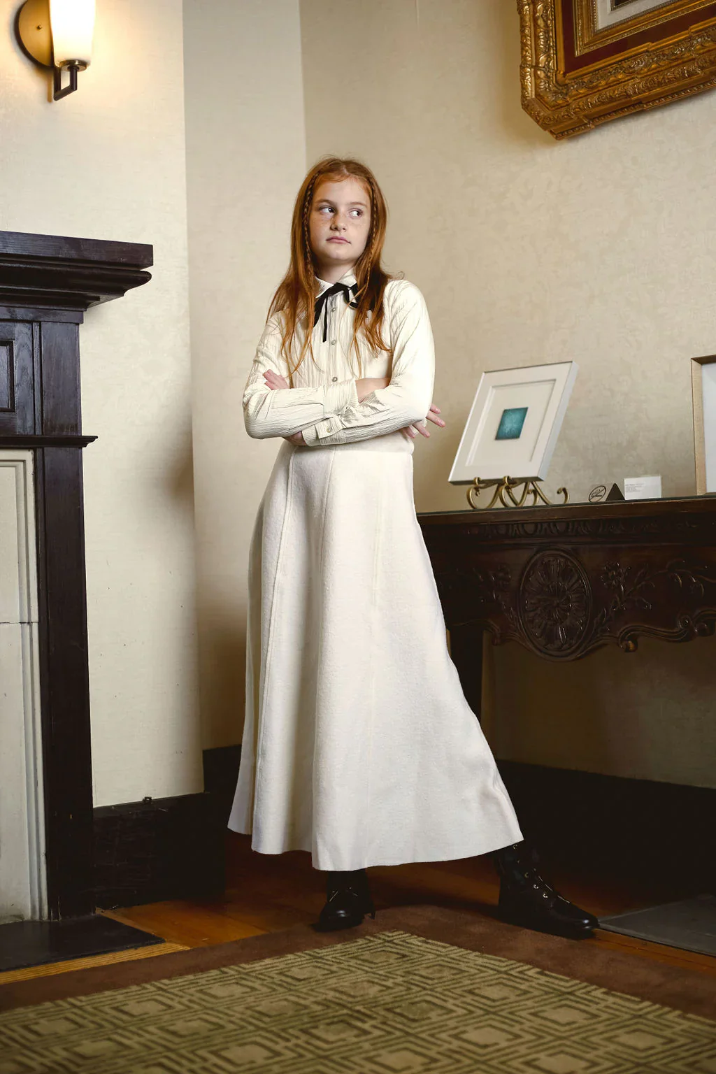 COCO BLANC CREAM BOUCLE SKIRT - Image 2