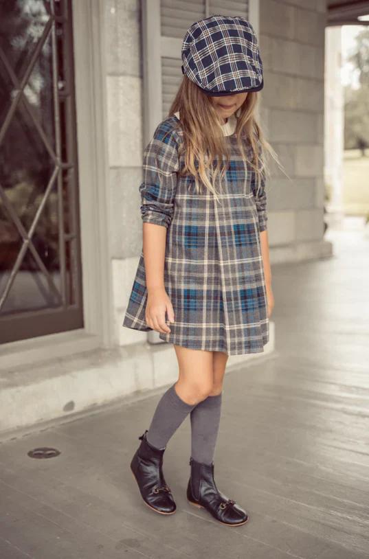 Coco Blanc Cream Collar Plaid Dress - Image 2