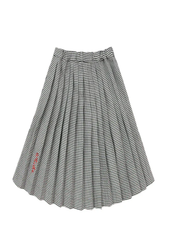 Coco Blanc Gingham Pleated Skirt - Image 2