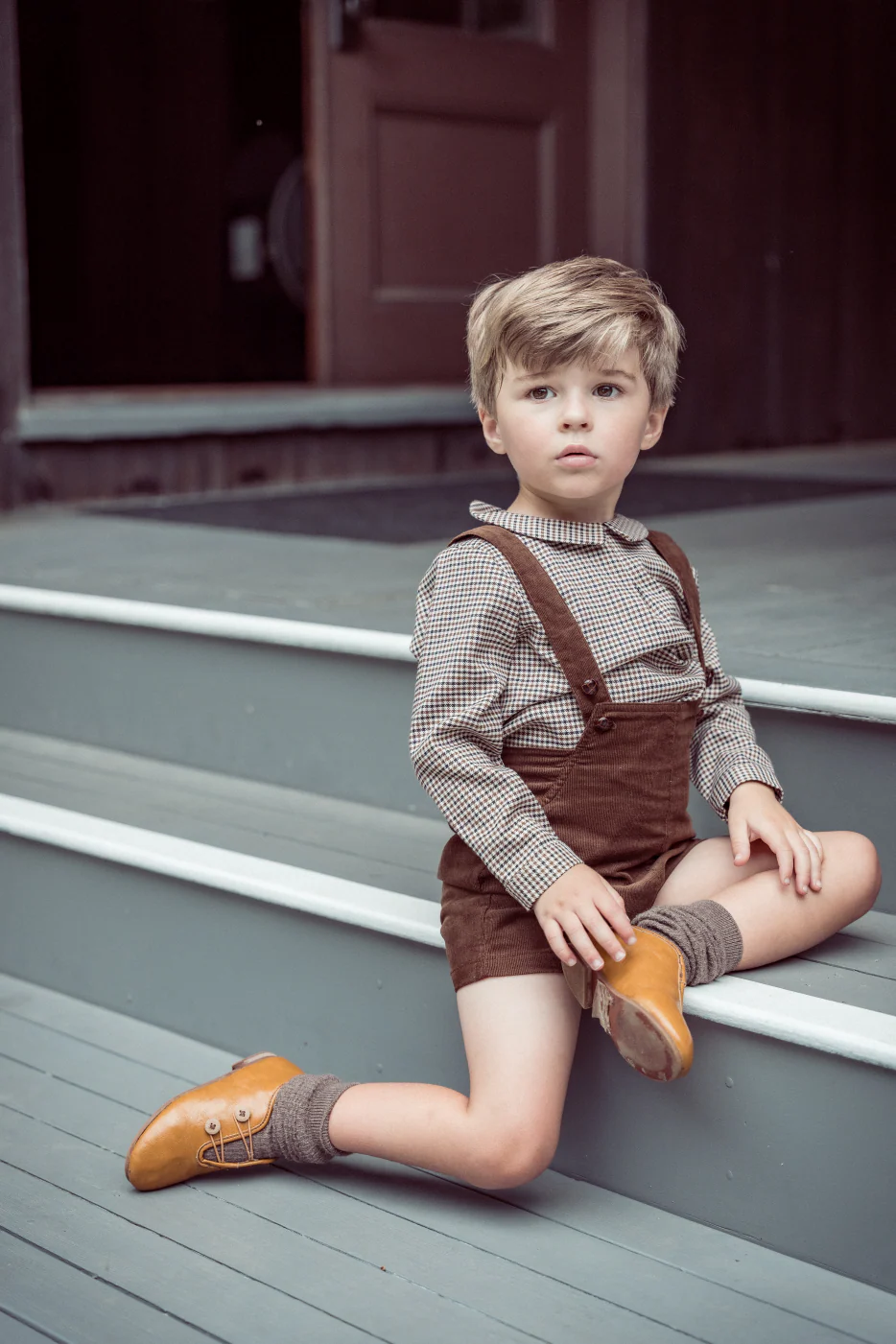 Coco Blanc Houndstooth Peter Pan Shirt - Image 3