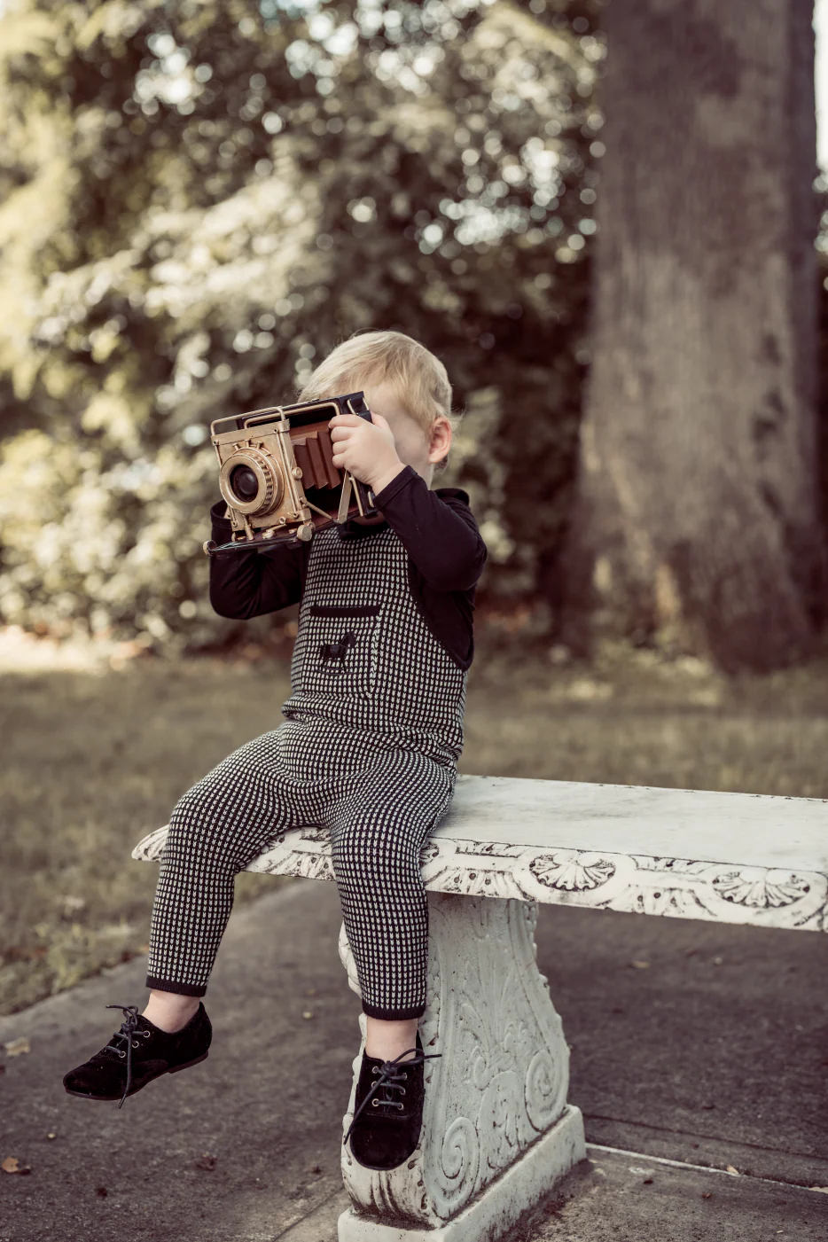 Coco Blanc Long Knit Romper With Black Embroidered Rocking Horse On Pocket - Black/White - Image 2