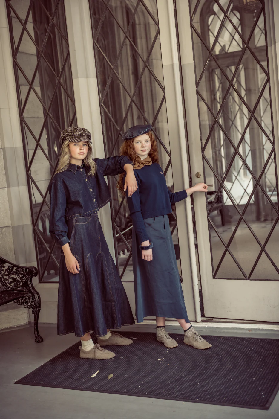 Coco Blanc Navy Boxy Sweater And Chino Skirt Set - Image 5